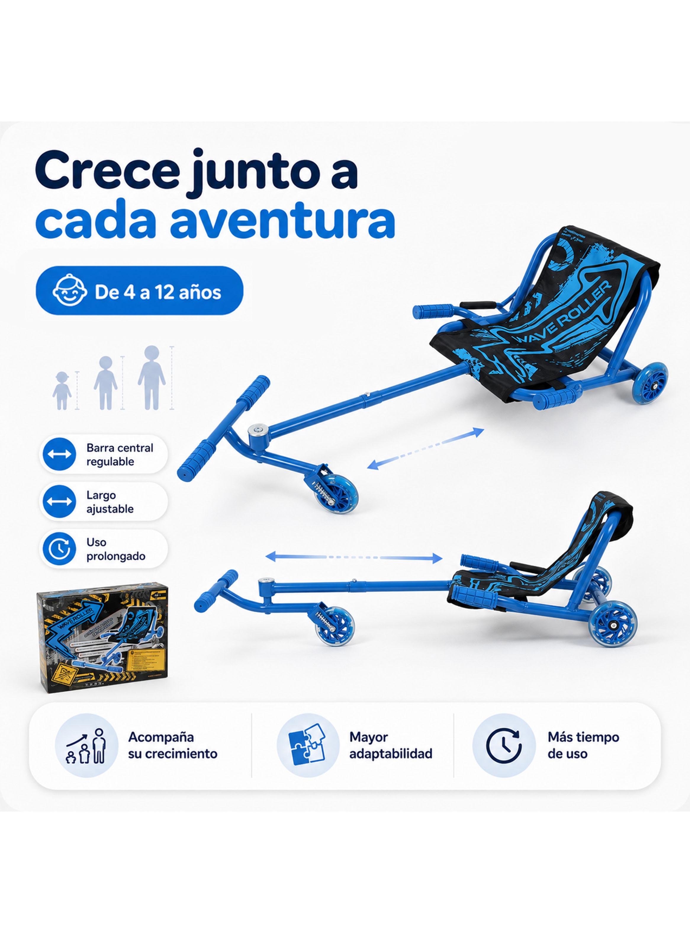 Triciclo Easy Roller con Luces Wave Roller Azul-2