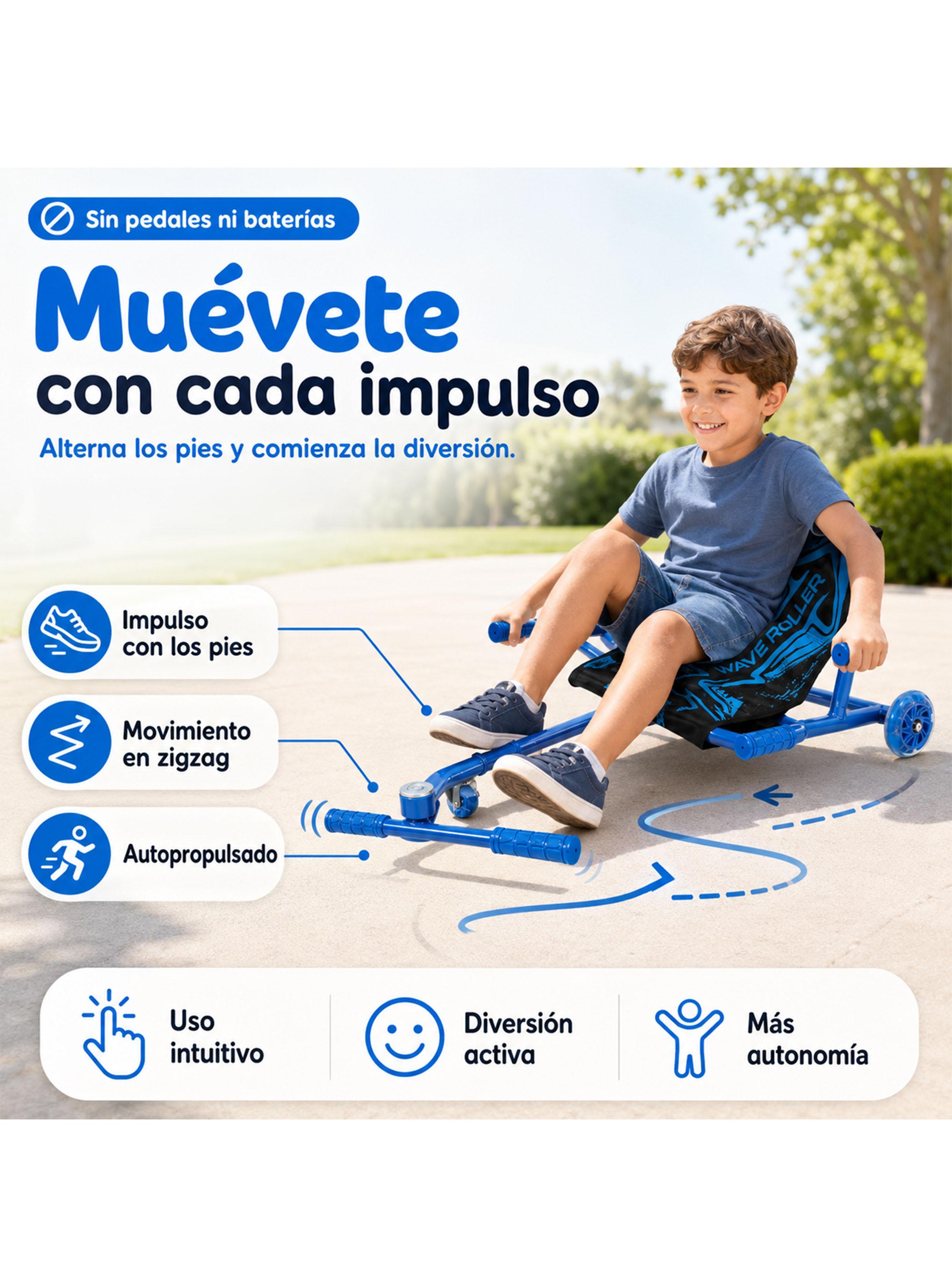 Triciclo Easy Roller con Luces Wave Roller Azul-4