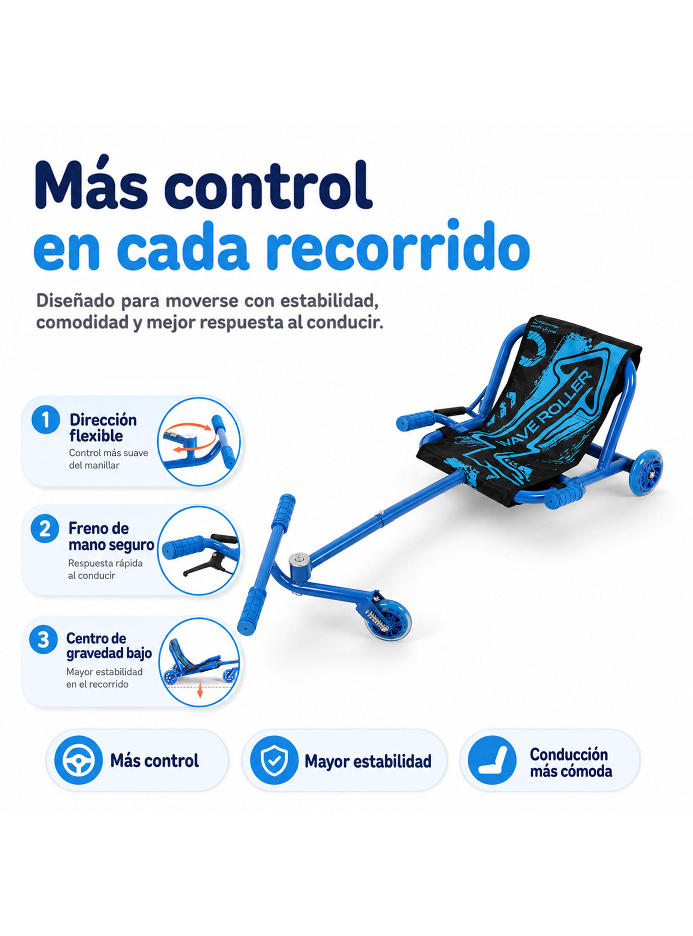 Triciclo Easy Roller con Luces Wave Roller Azul-3