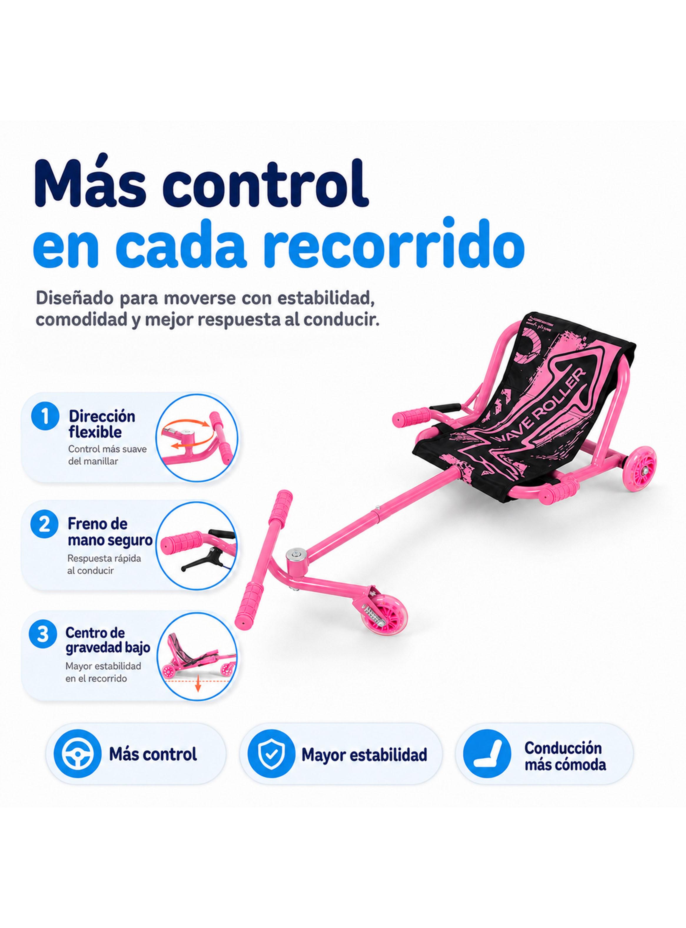 Triciclo Easy Roller con Luces Wave Roller Rosado-3