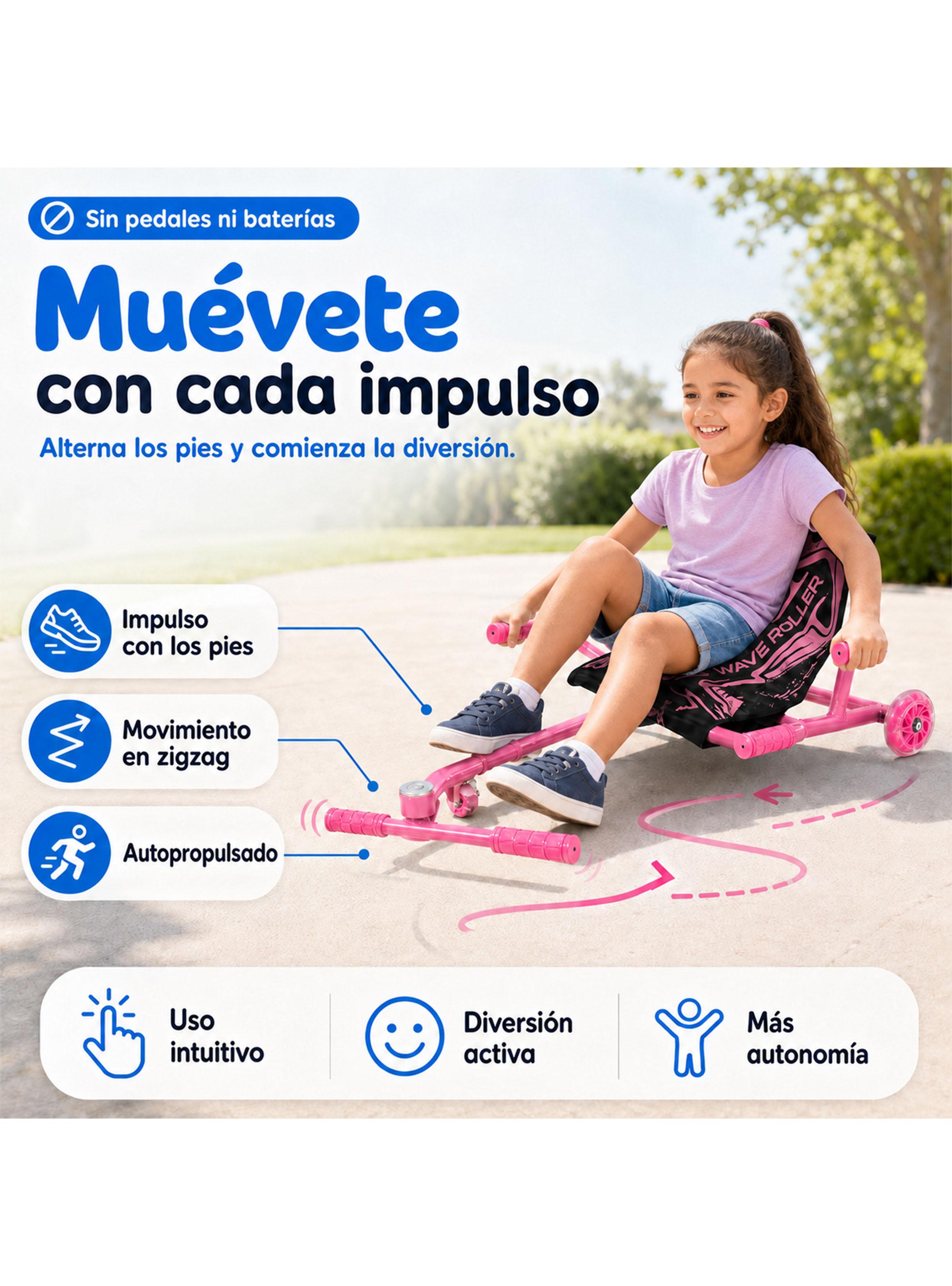 Triciclo Easy Roller con Luces Wave Roller Rosado-4