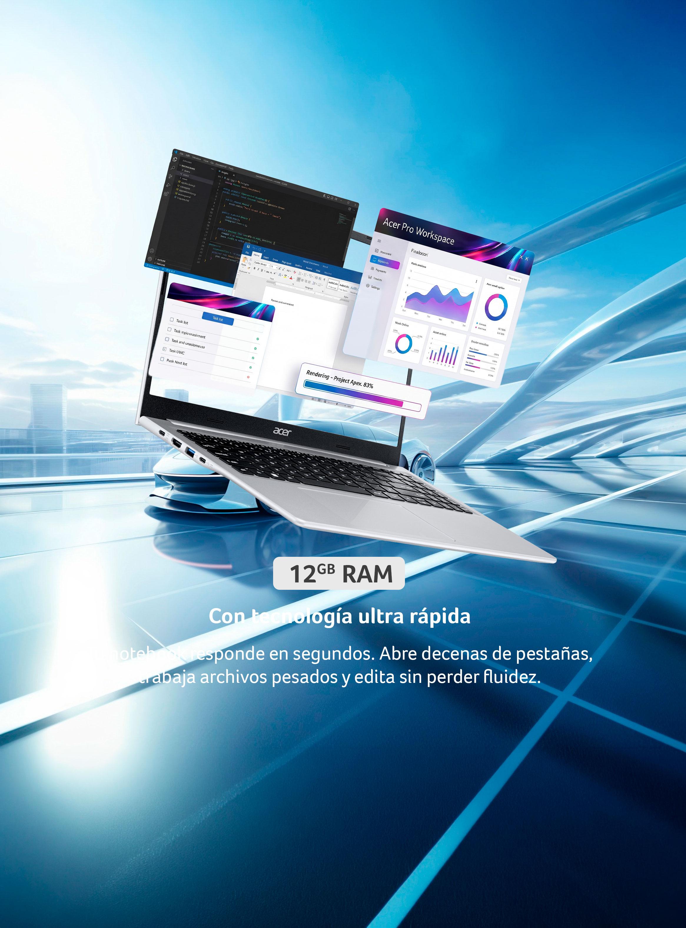 Notebook Aspire Lite AL15-46P-R7M1-1 Ryzen 3 12GB RAM 256GB SSD 15.6'' FHD 60Hz-4