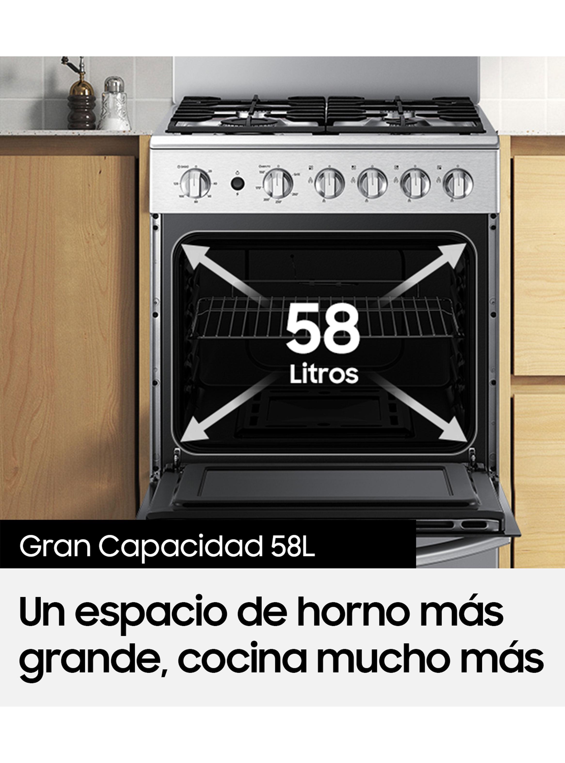 Cocina a Gas 4 Quemadores + Quemador Rápido Silver-4