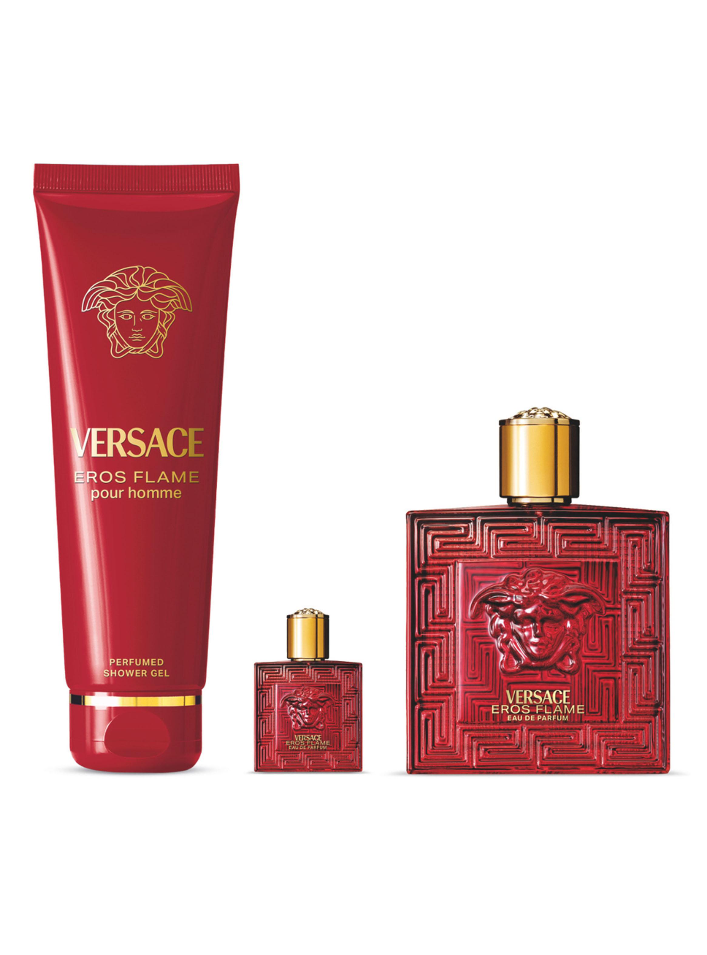 Set de Perfume Eros Flame EDP Hombre 100 ml + Miniatura 5 ml + Shower Gel 150 ml-1