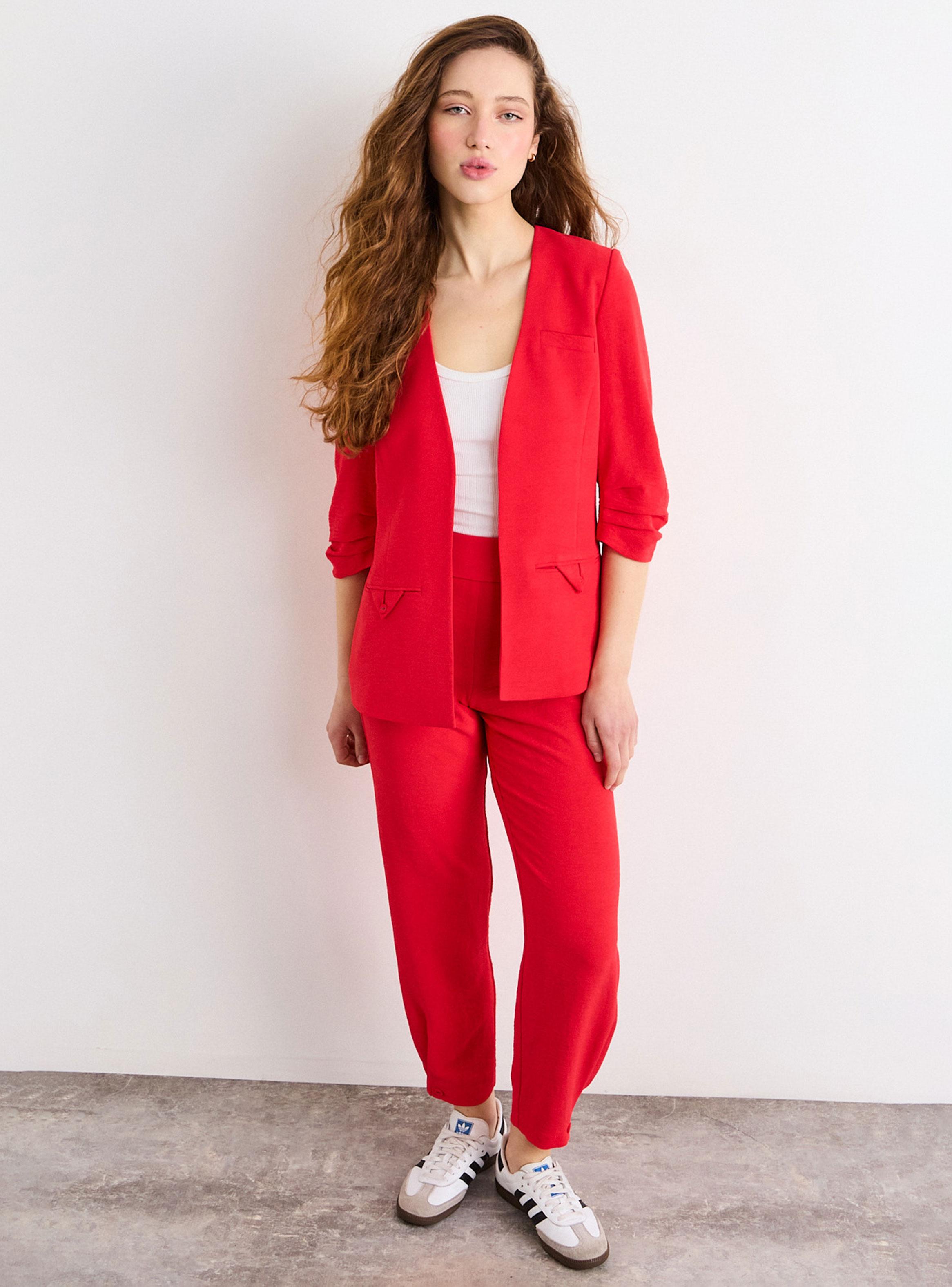 Blazer Liso con Mangas Tres Cuartos-4