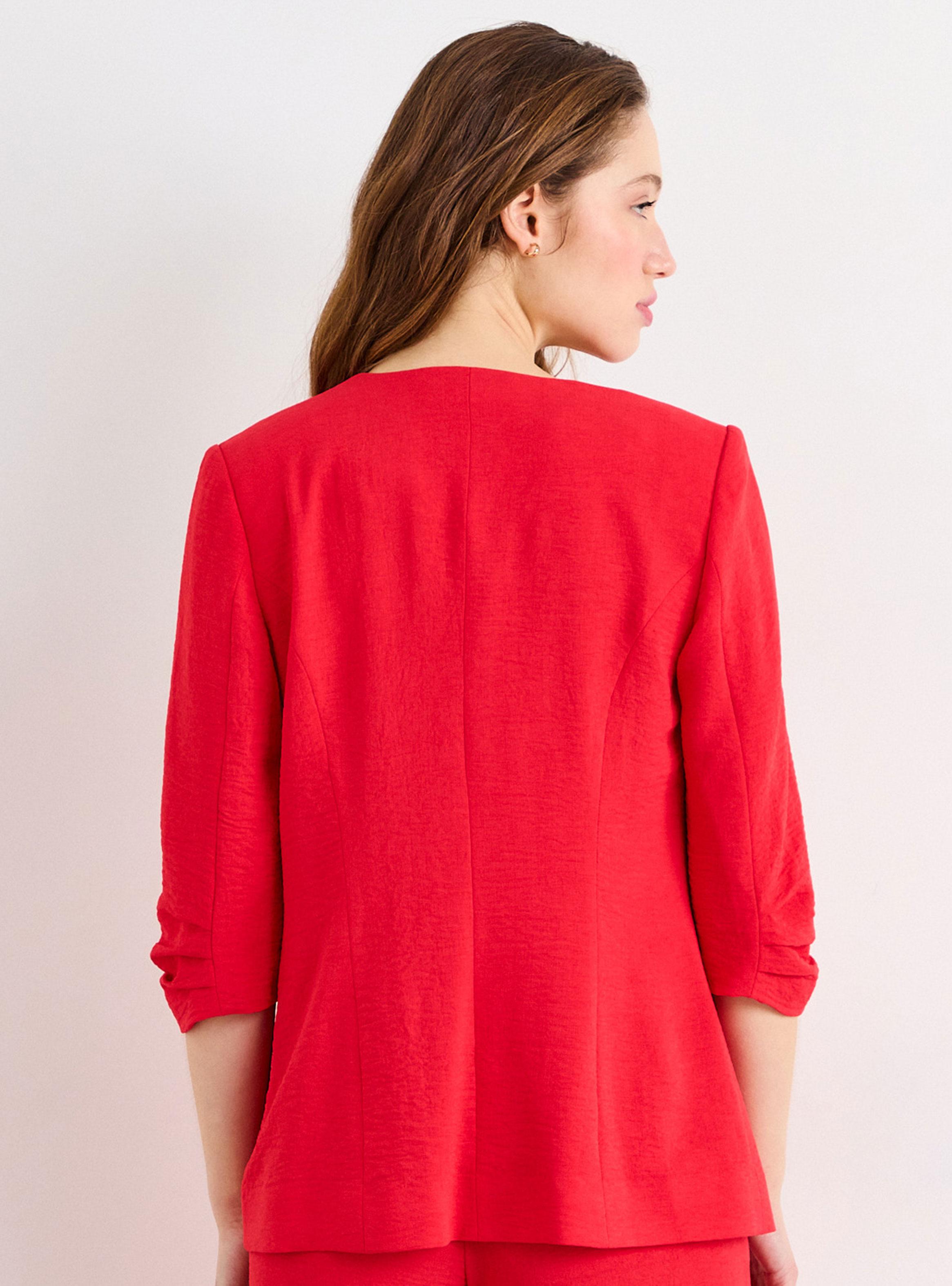 Blazer Liso con Mangas Tres Cuartos-1