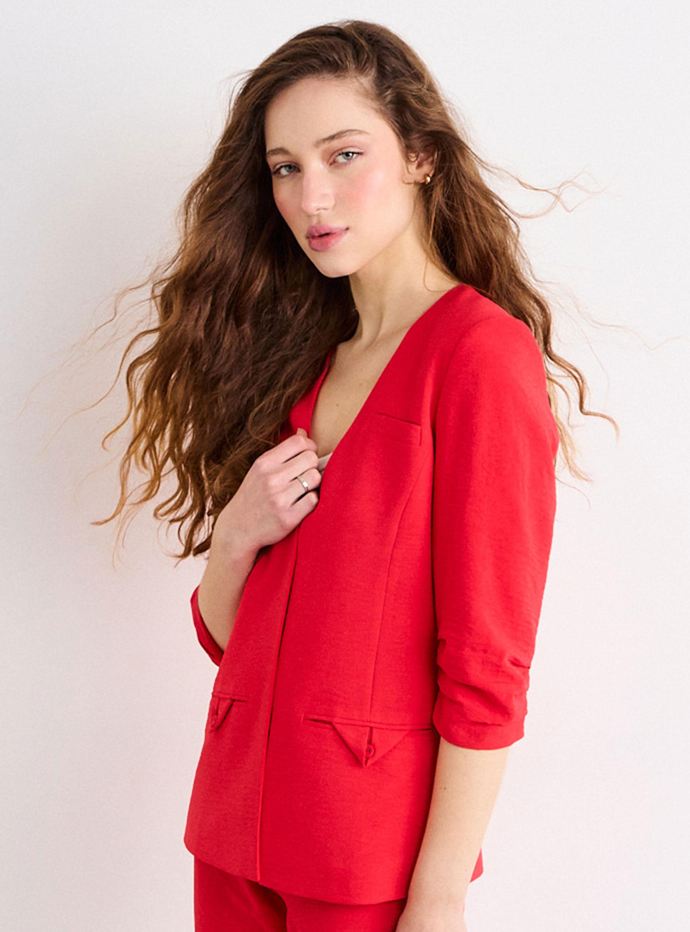 Blazer Liso con Mangas Tres Cuartos-2