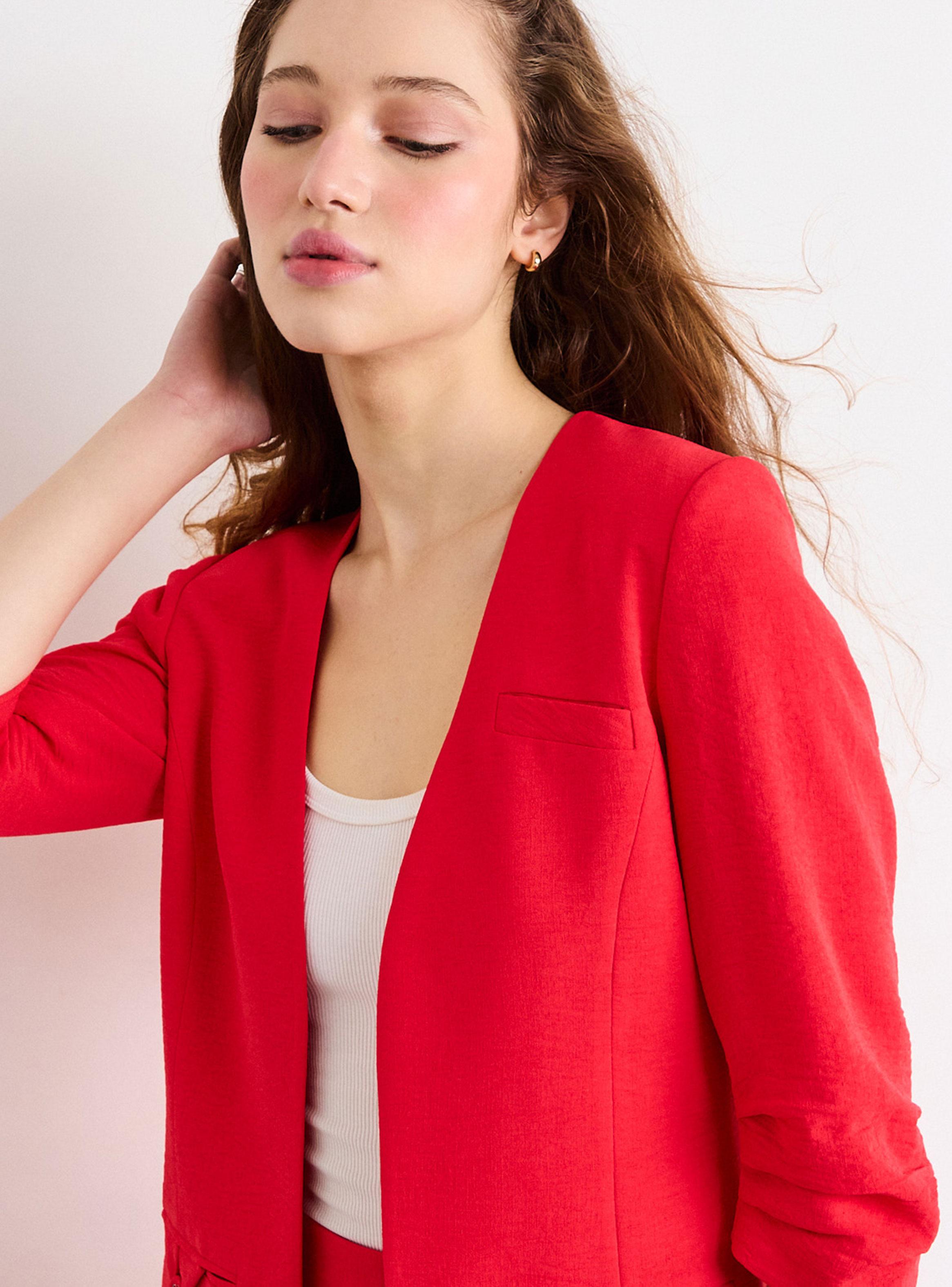 Blazer Liso con Mangas Tres Cuartos-3
