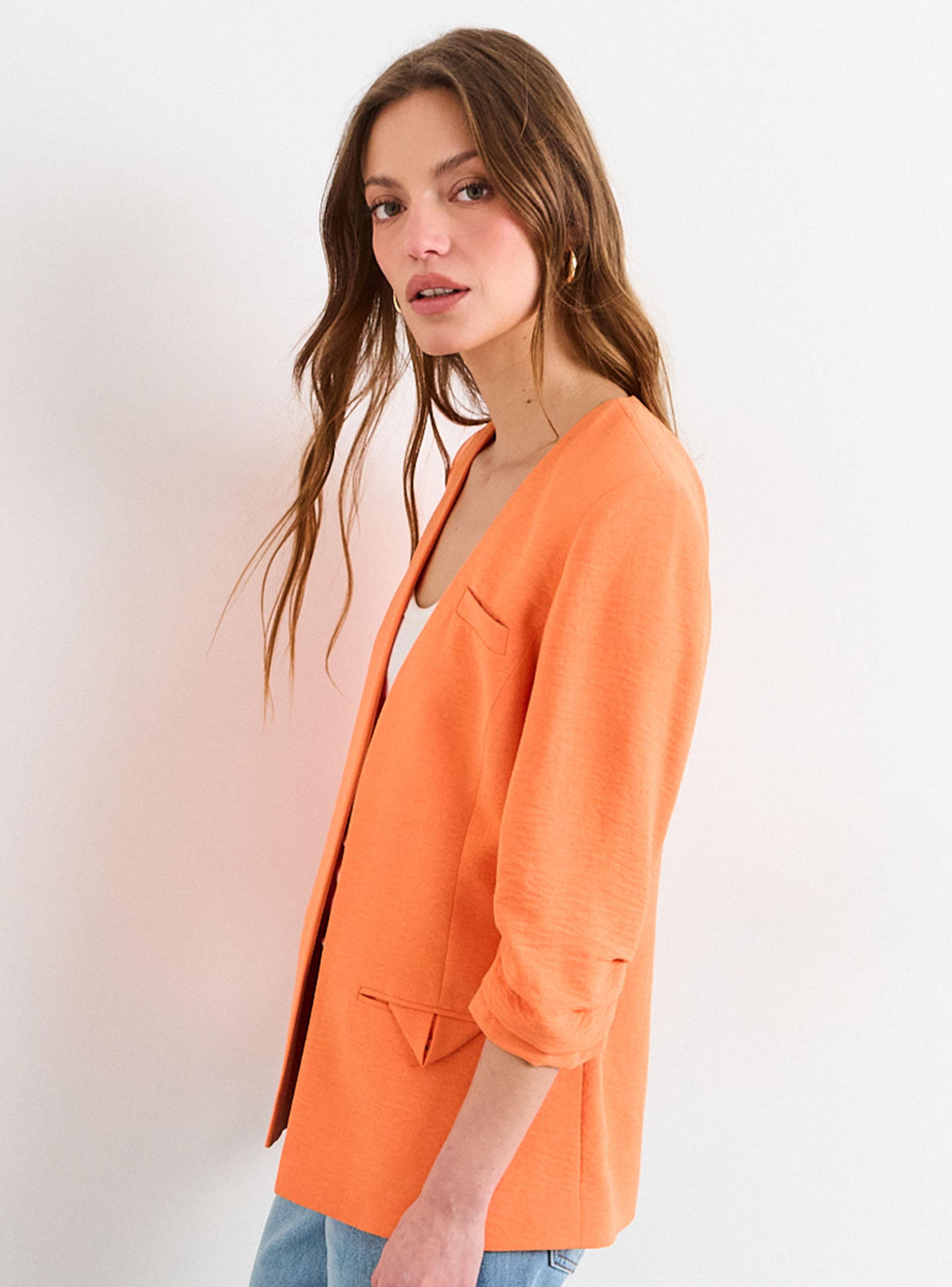 Blazer con Cuello V Mangas Tres Cuartos-2