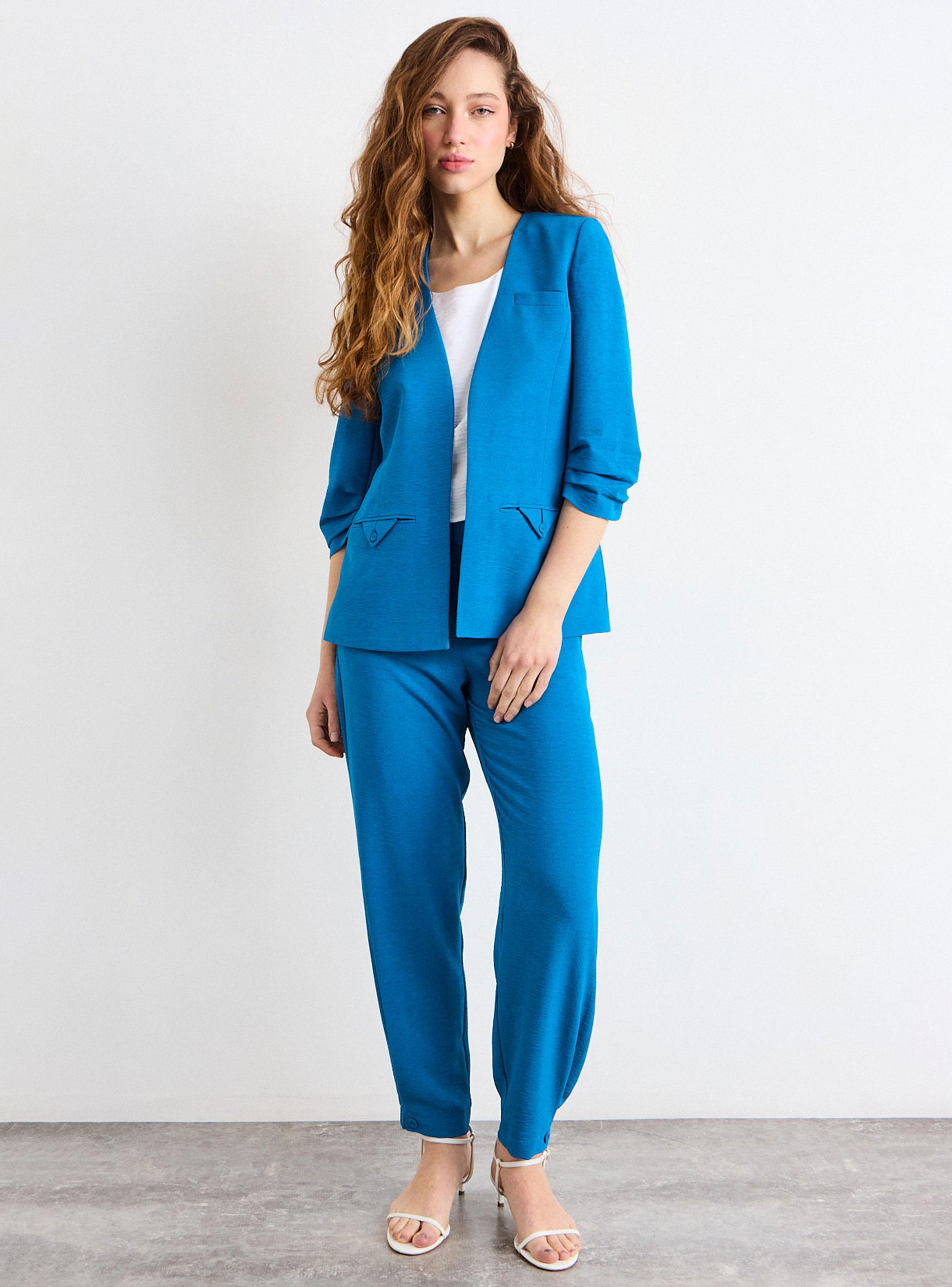 Blazer Cuello V Mangas 3/4 Regular Poliéster-4