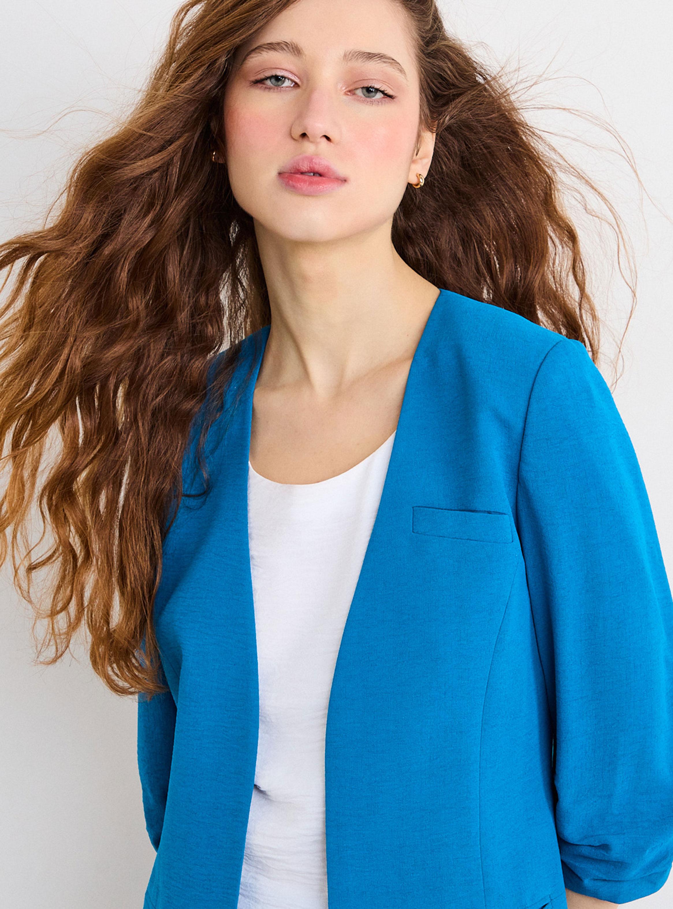 Blazer Cuello V Mangas 3/4 Regular Poliéster-3
