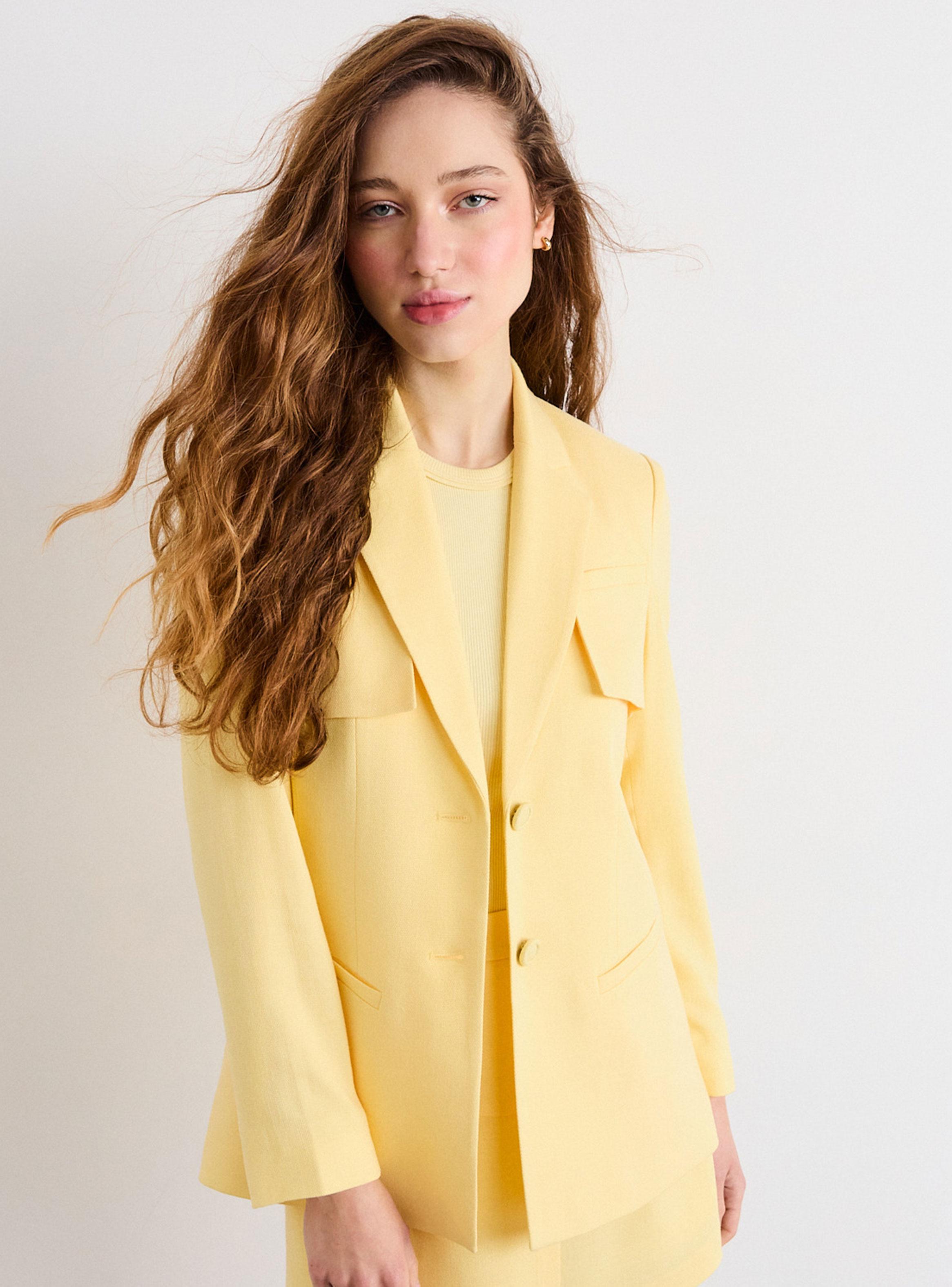 Blazer Liso Entallado de Corte Sastre-0