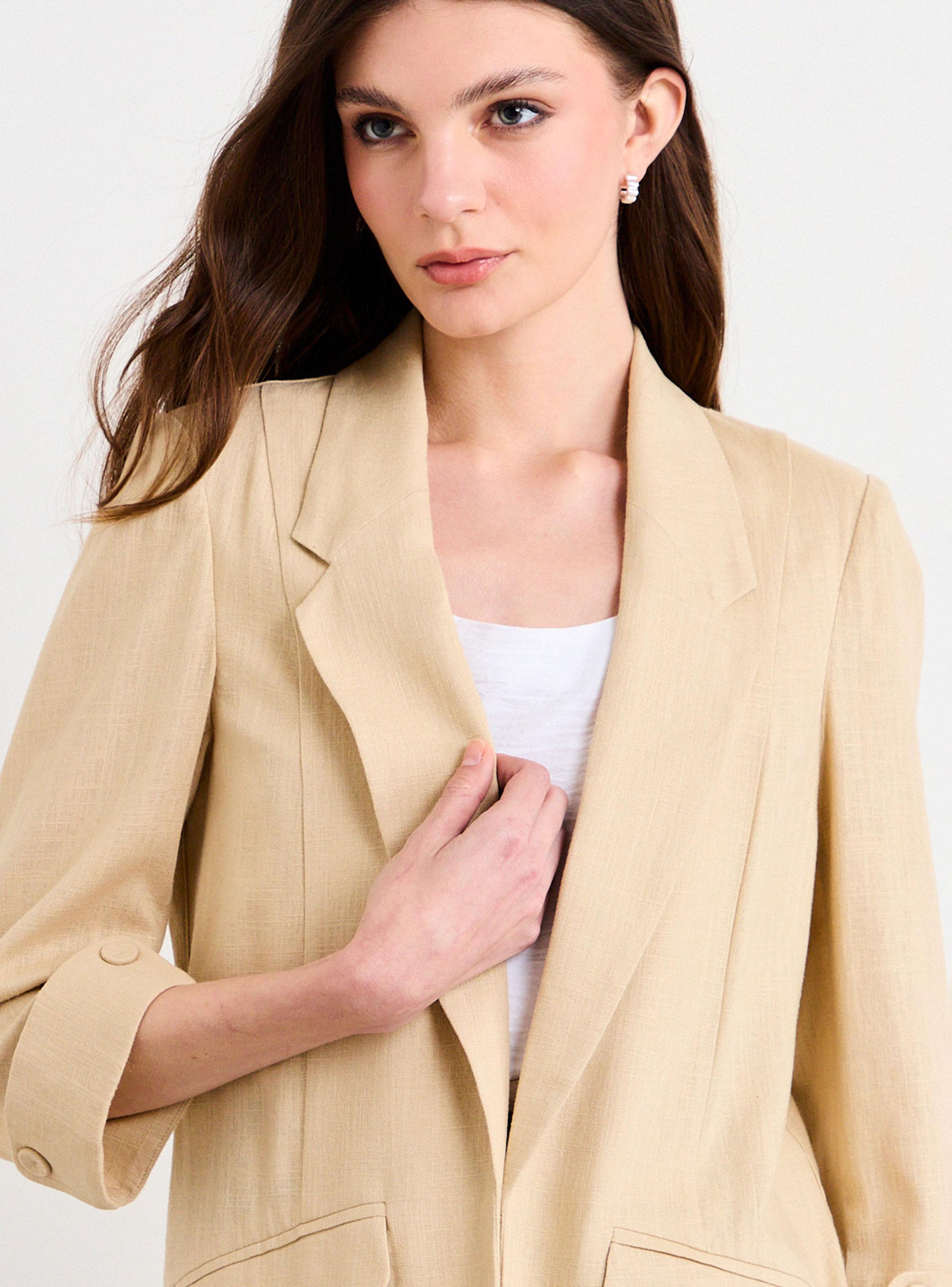 Blazer Liso Sastre de Corte Largo Regular-3