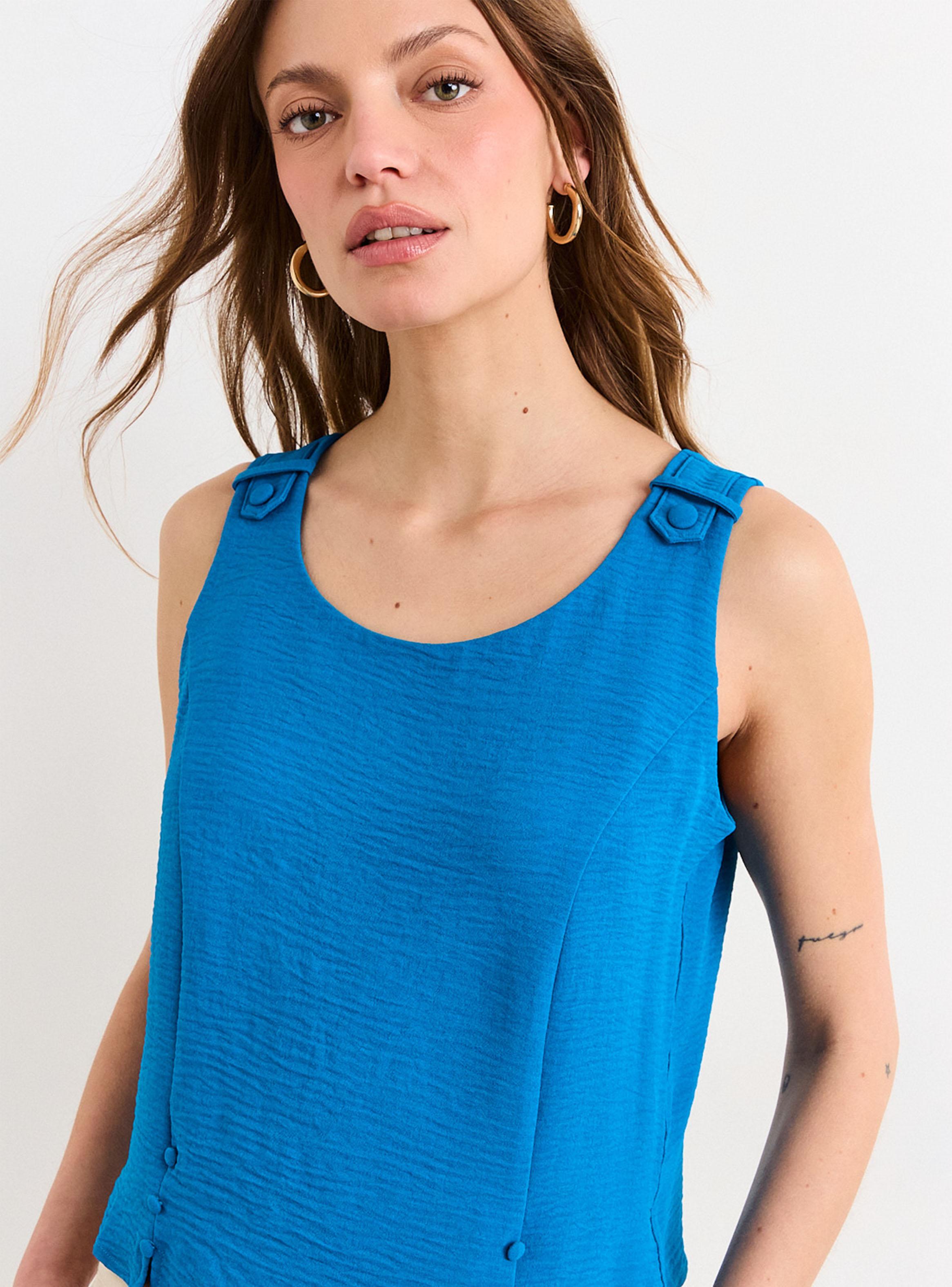 Blusa Lisa Detalle en Hombros Regular Poliéster-3