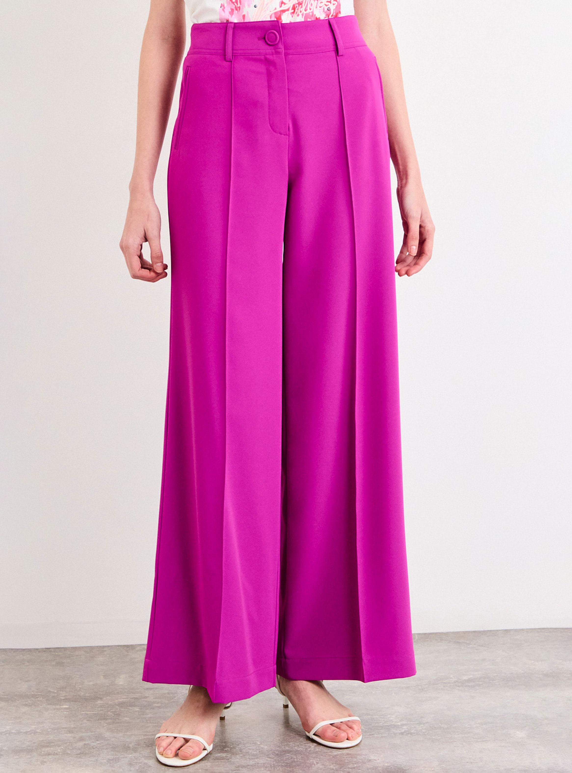 Pantalón Liso Wide Leg de Tiro Medio-0