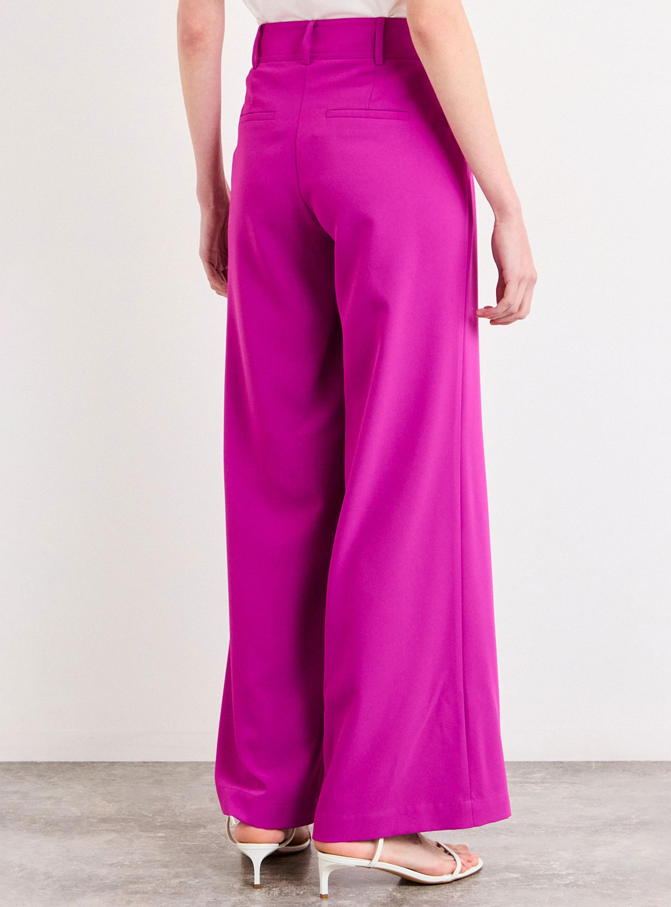 Pantalón Liso Wide Leg de Tiro Medio-1
