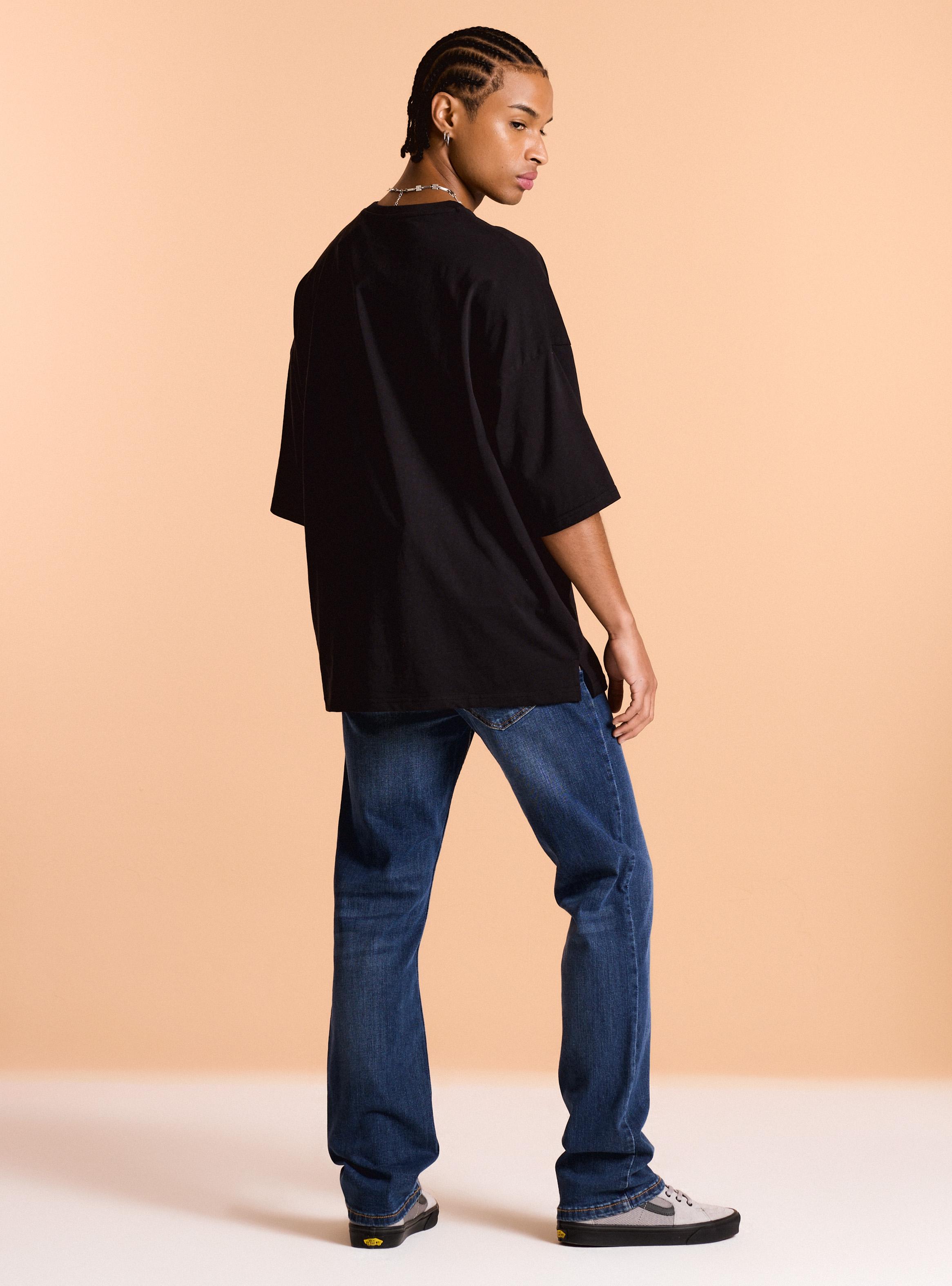 Jeans Tiro Medio Regular Fit Lavado-5