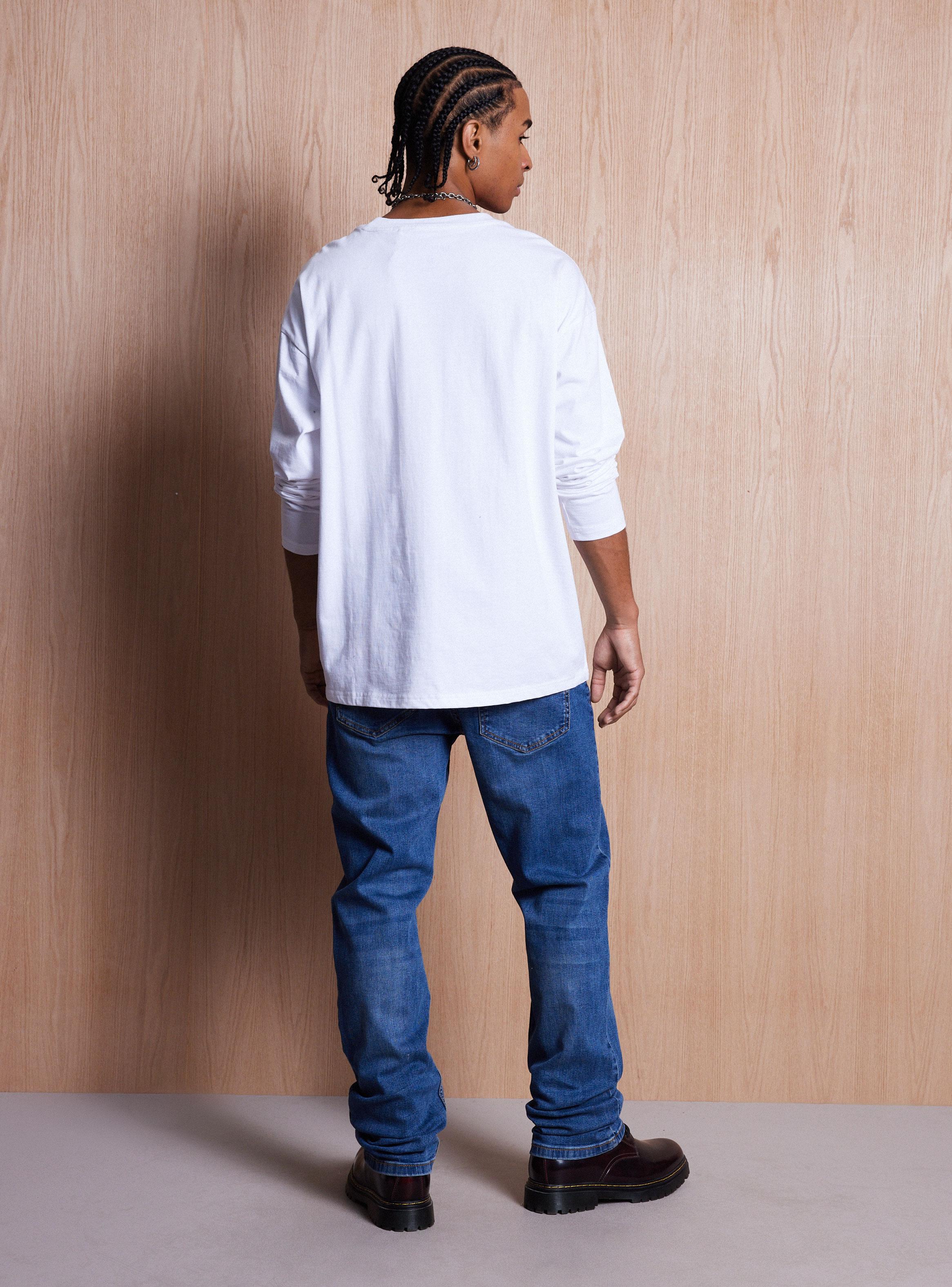 Jeans Tiro Medio Regular Fit Lavado-5