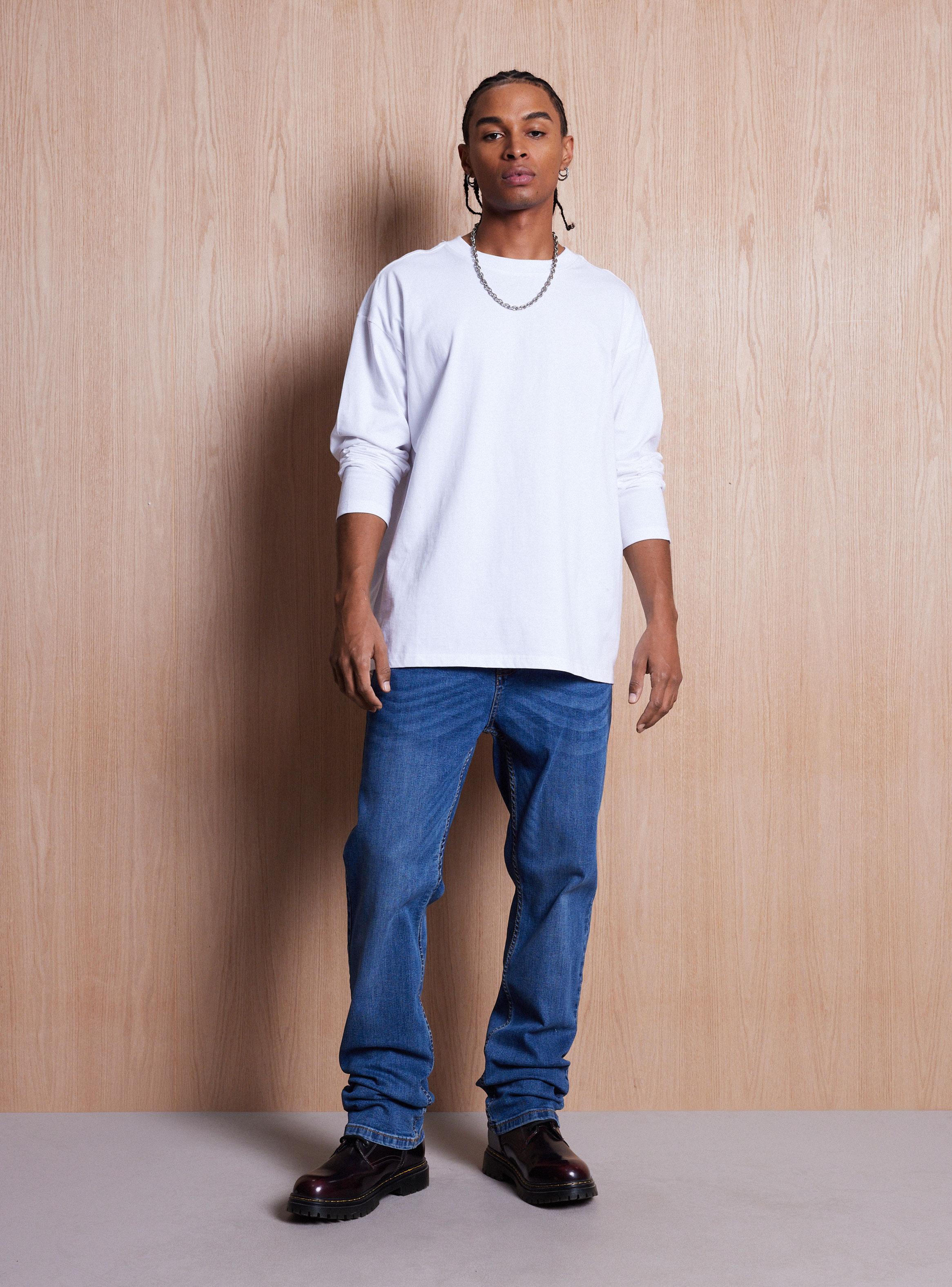 Jeans Tiro Medio Regular Fit Lavado-4