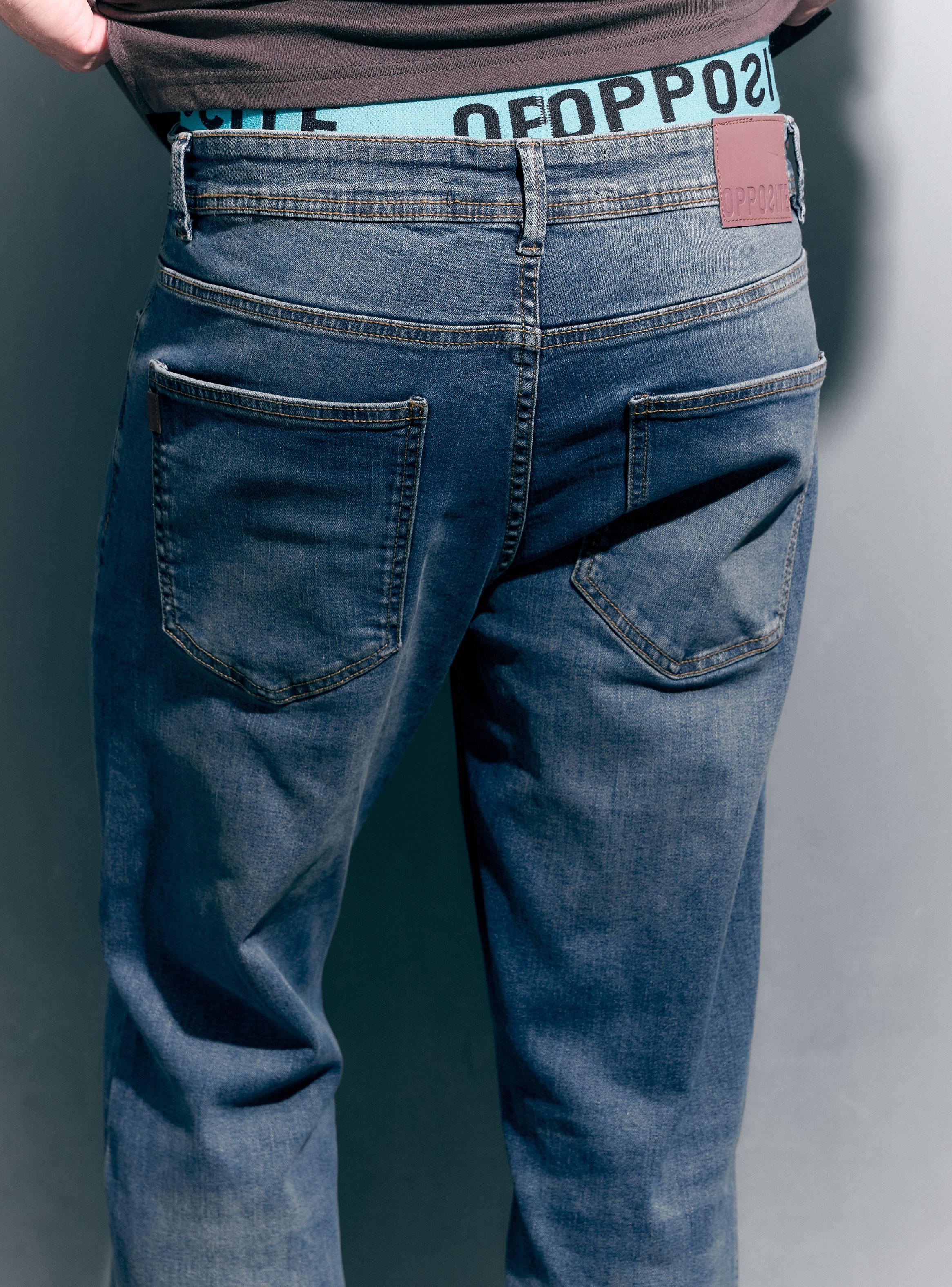 Jeans Tiro Medio Regular Fit Lavado-3