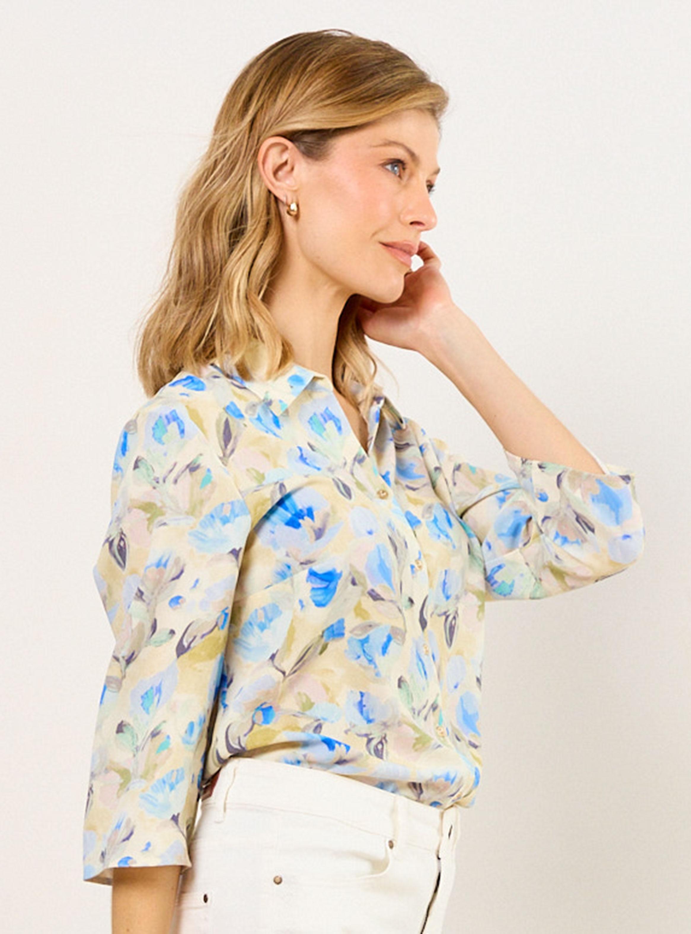 Blusa Camisera Estampada Manga Tres Cuartos-2
