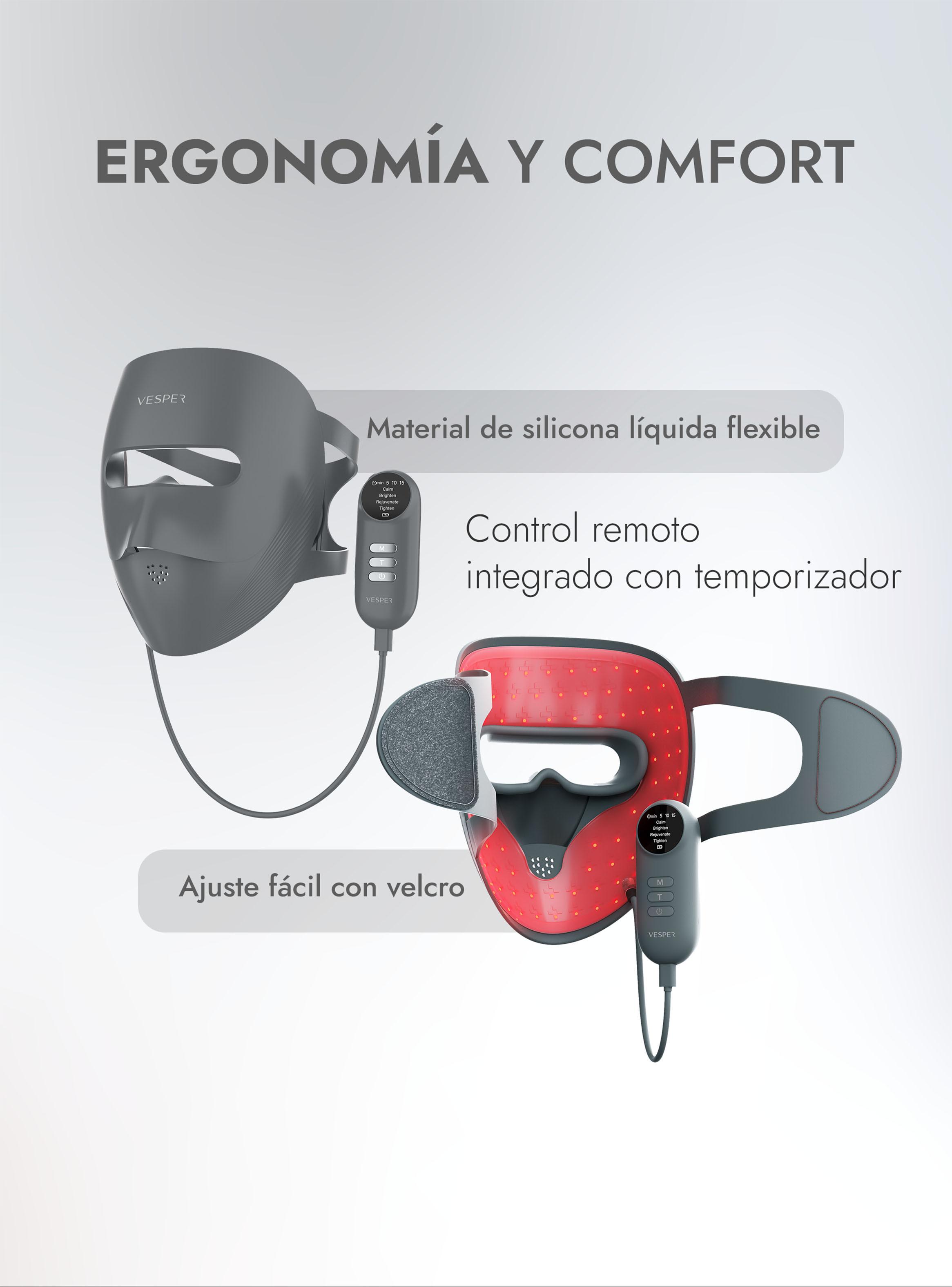 Máscara Facial 3D de Fotones Led Gris-2