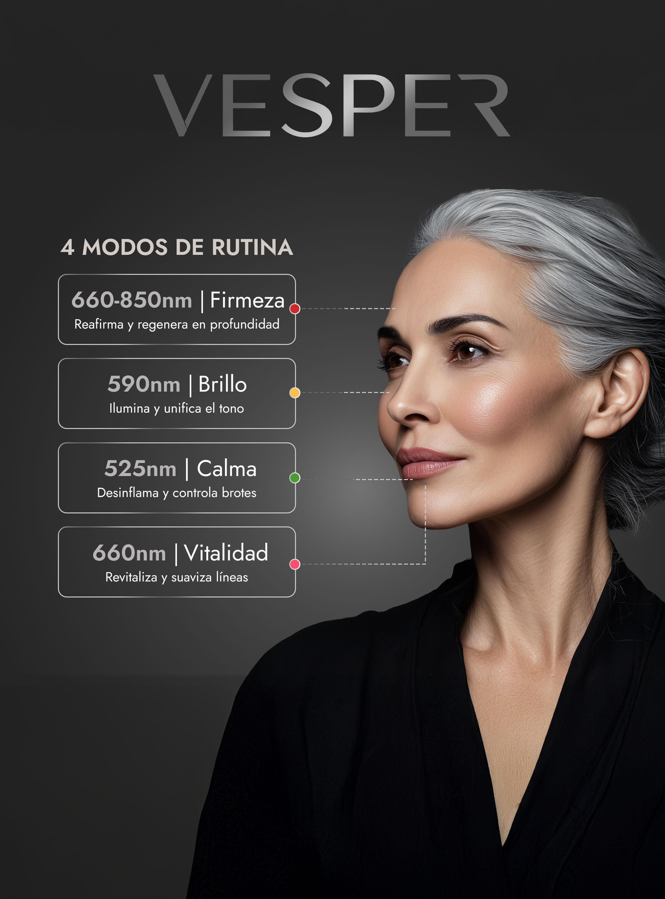 Máscara Facial 3D de Fotones Led Gris-8
