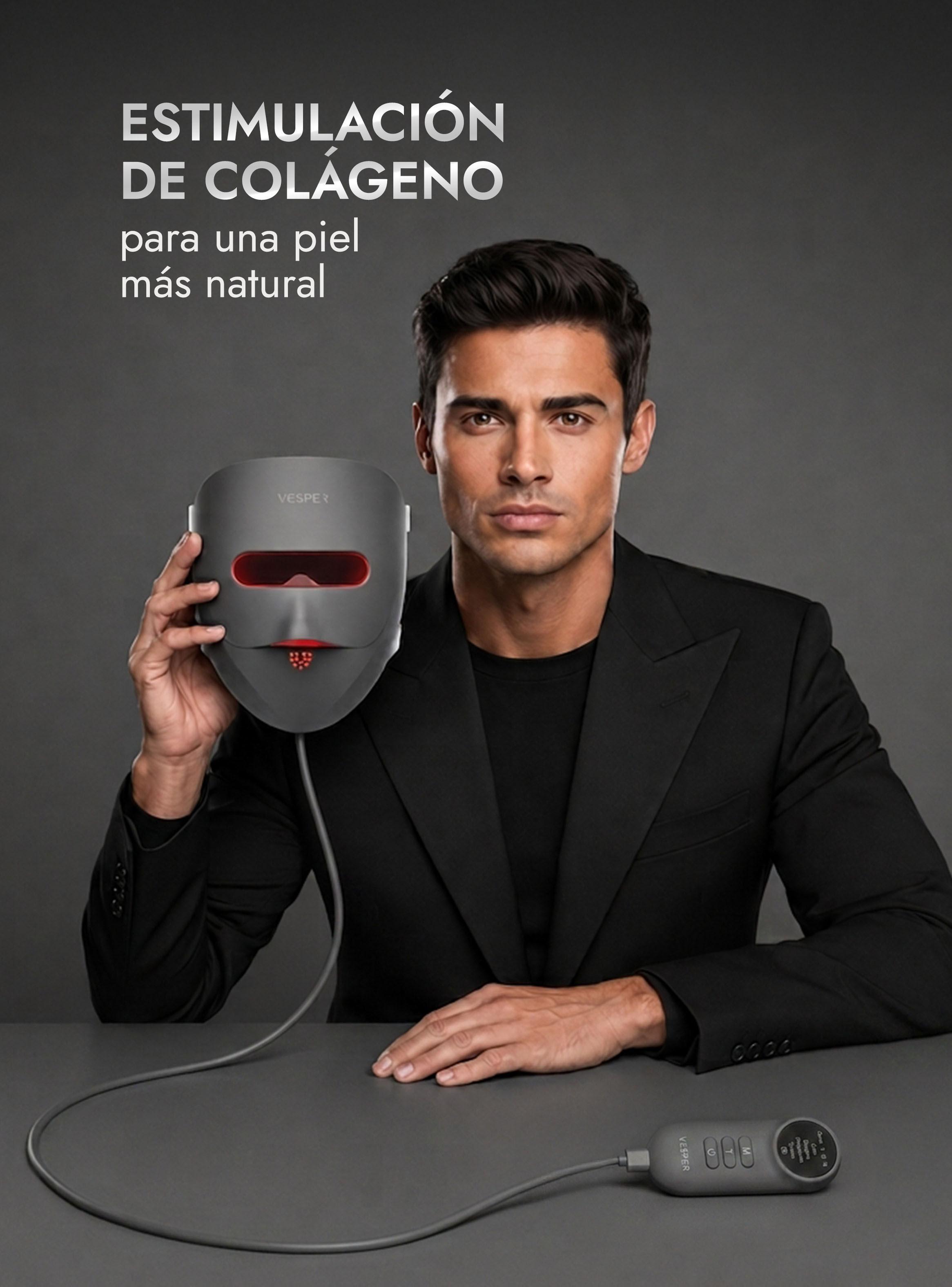 Máscara Facial 3D de Fotones Led Gris-9
