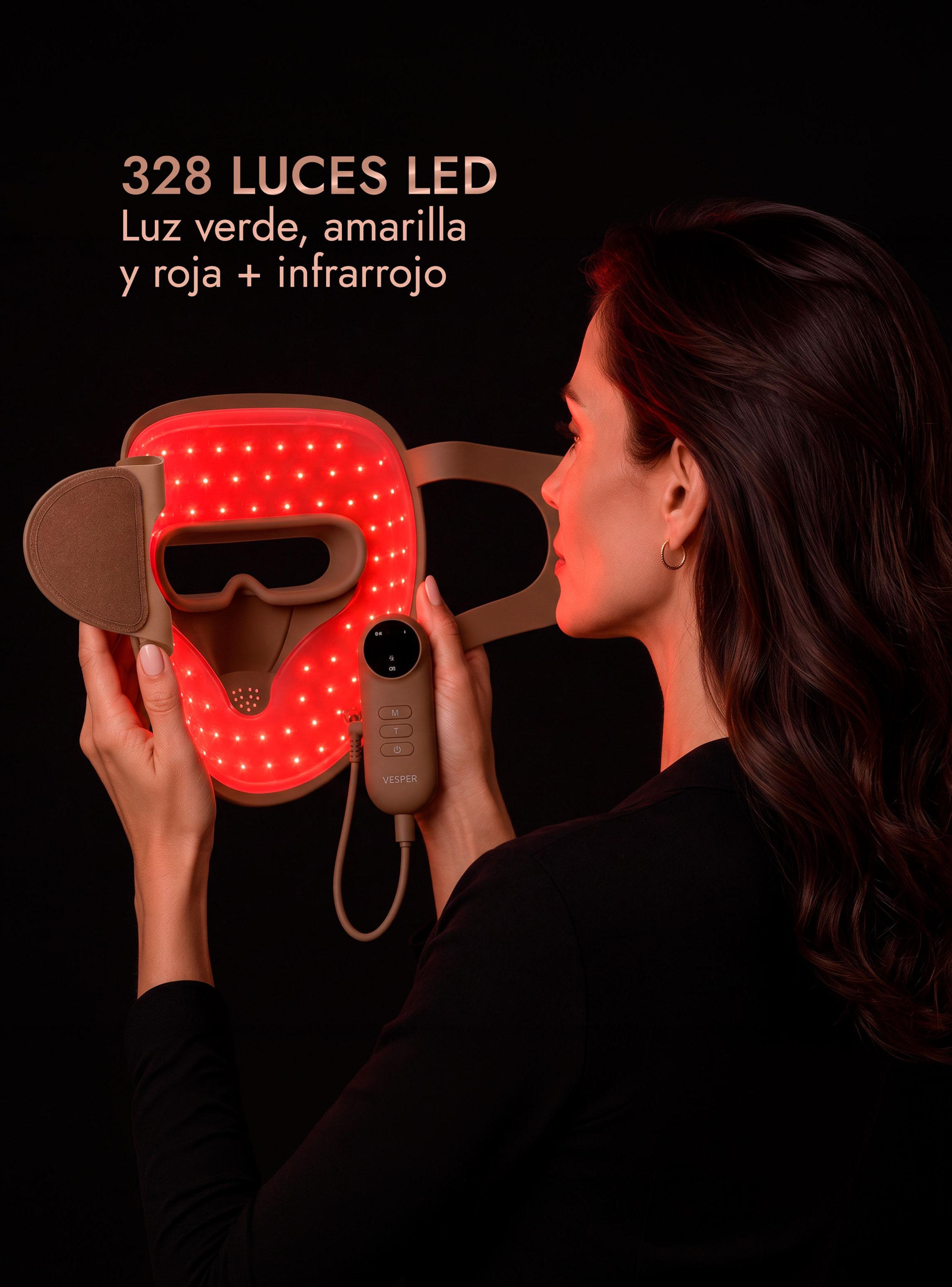 Máscara Facial 3D de Fotones Led Café-6