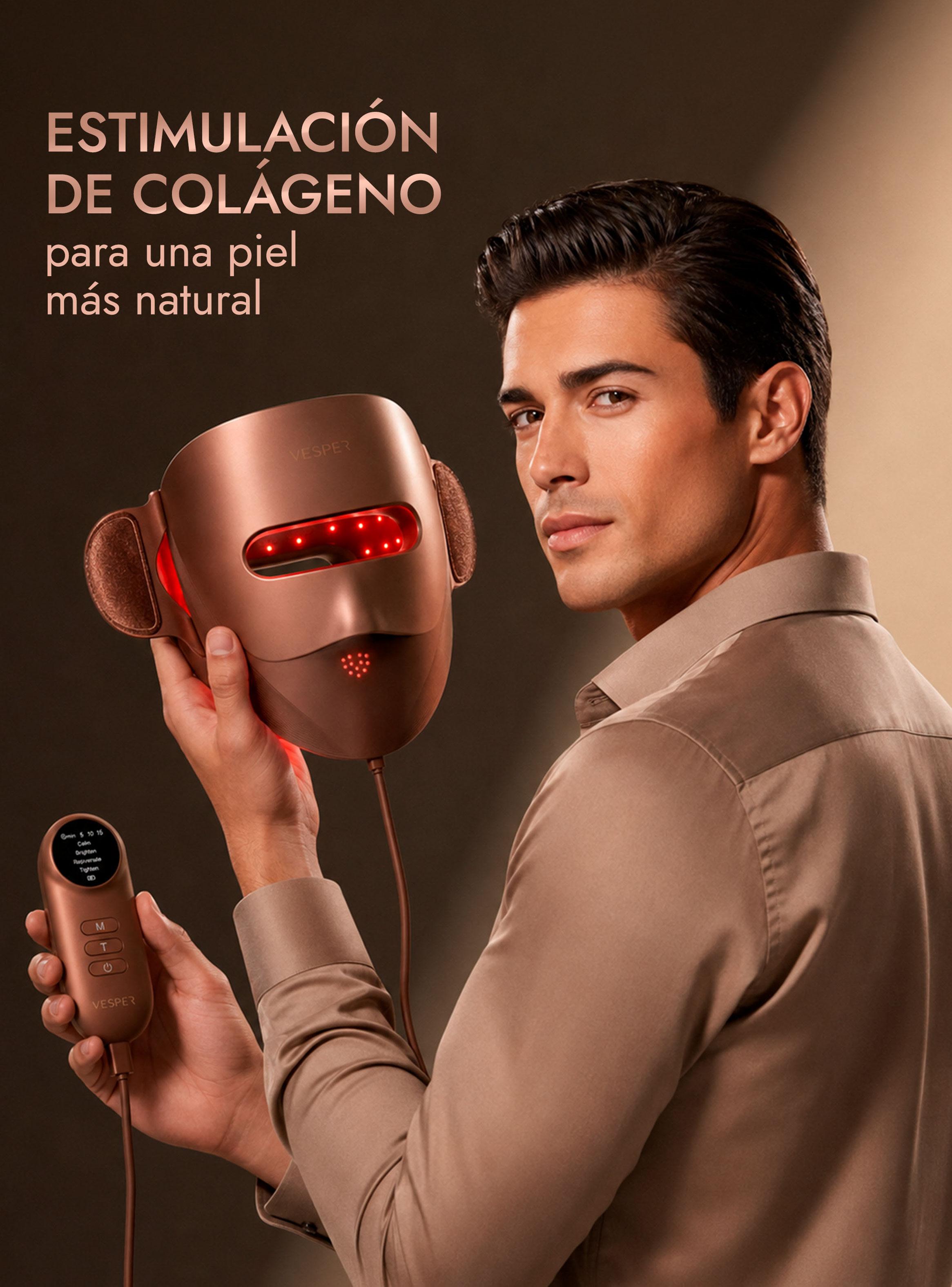 Máscara Facial 3D de Fotones Led Café-8