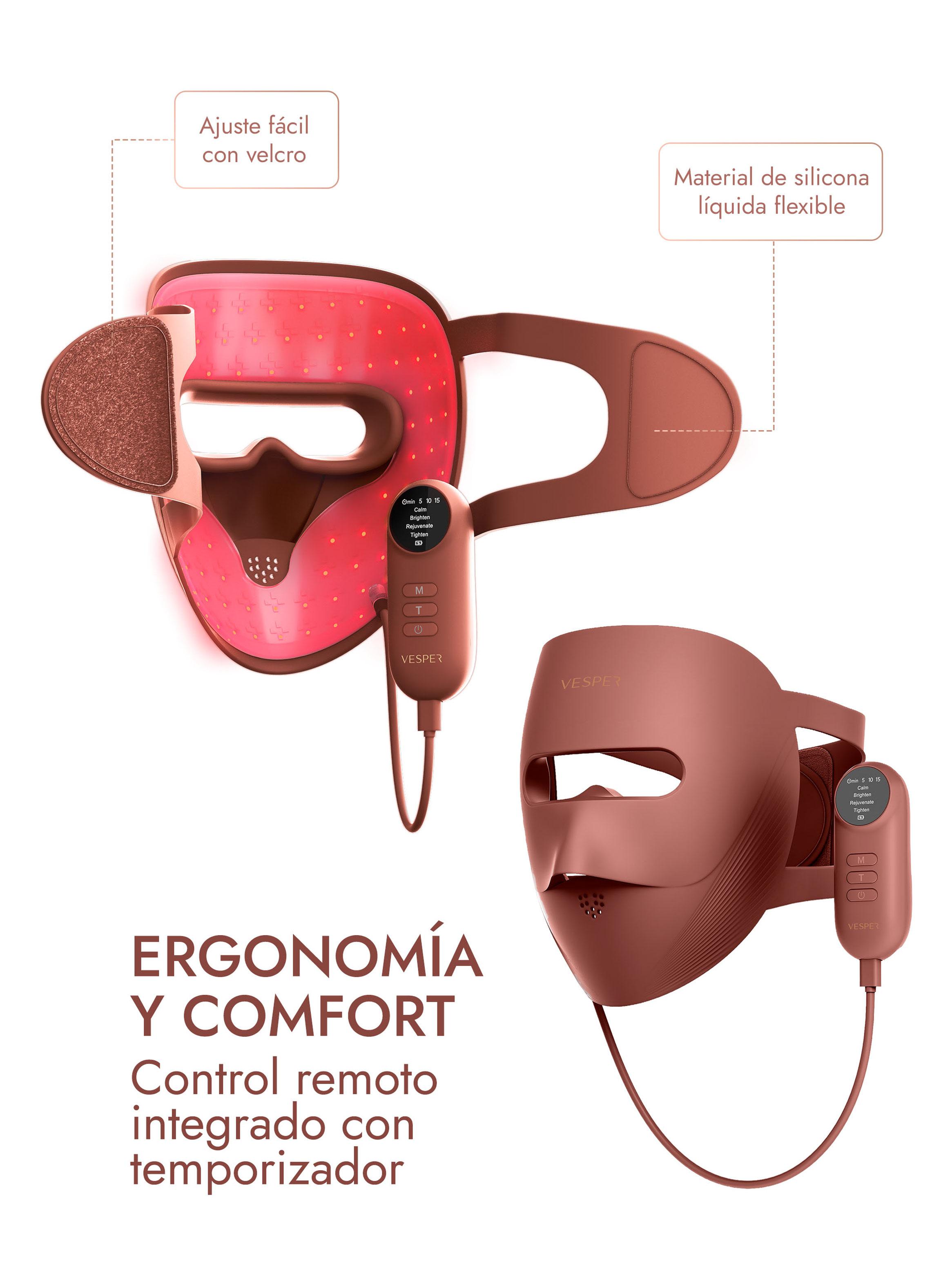 Máscara Facial 3D de Fotones Led Café-2