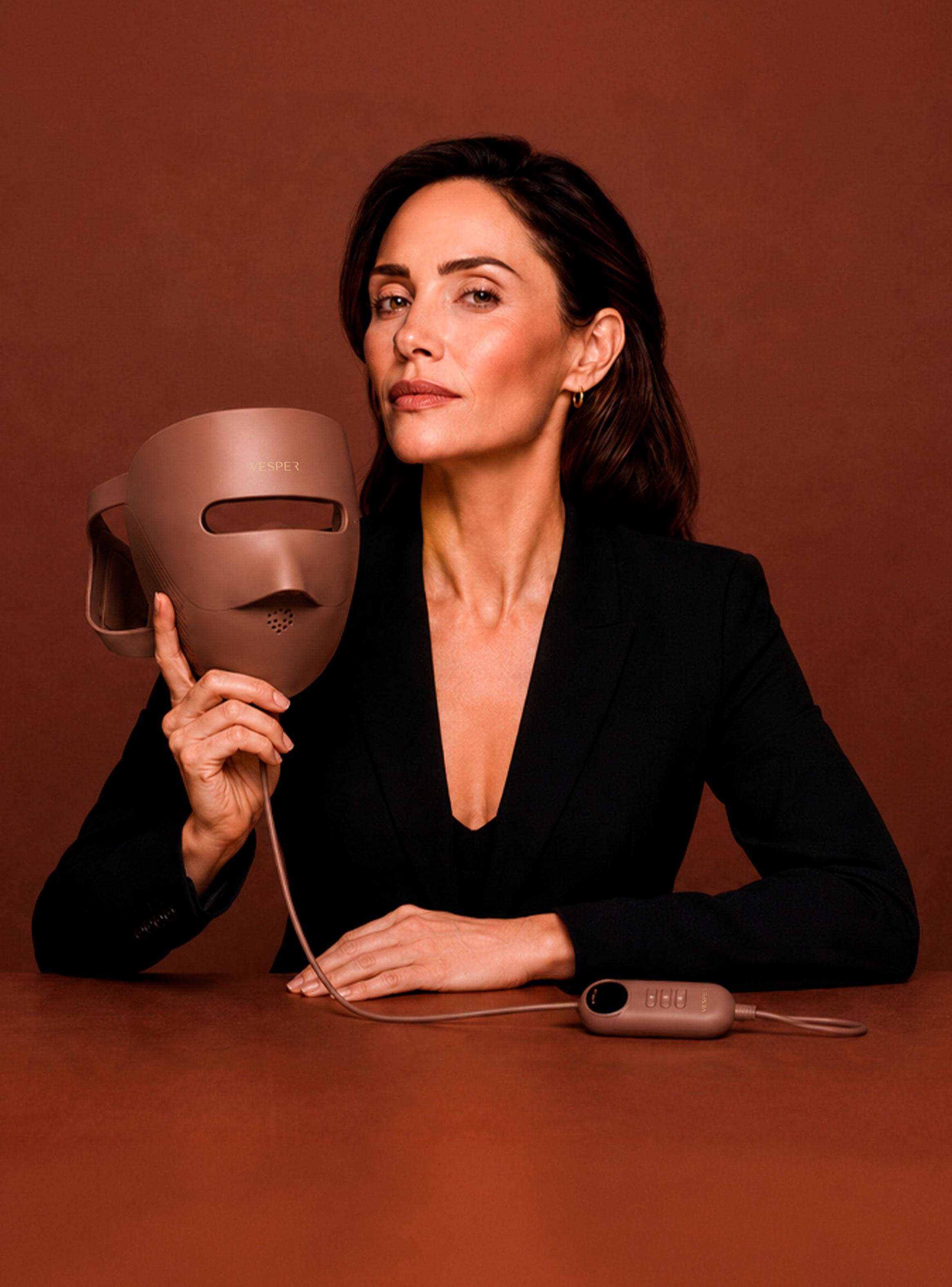 Máscara Facial 3D de Fotones Led Café-5