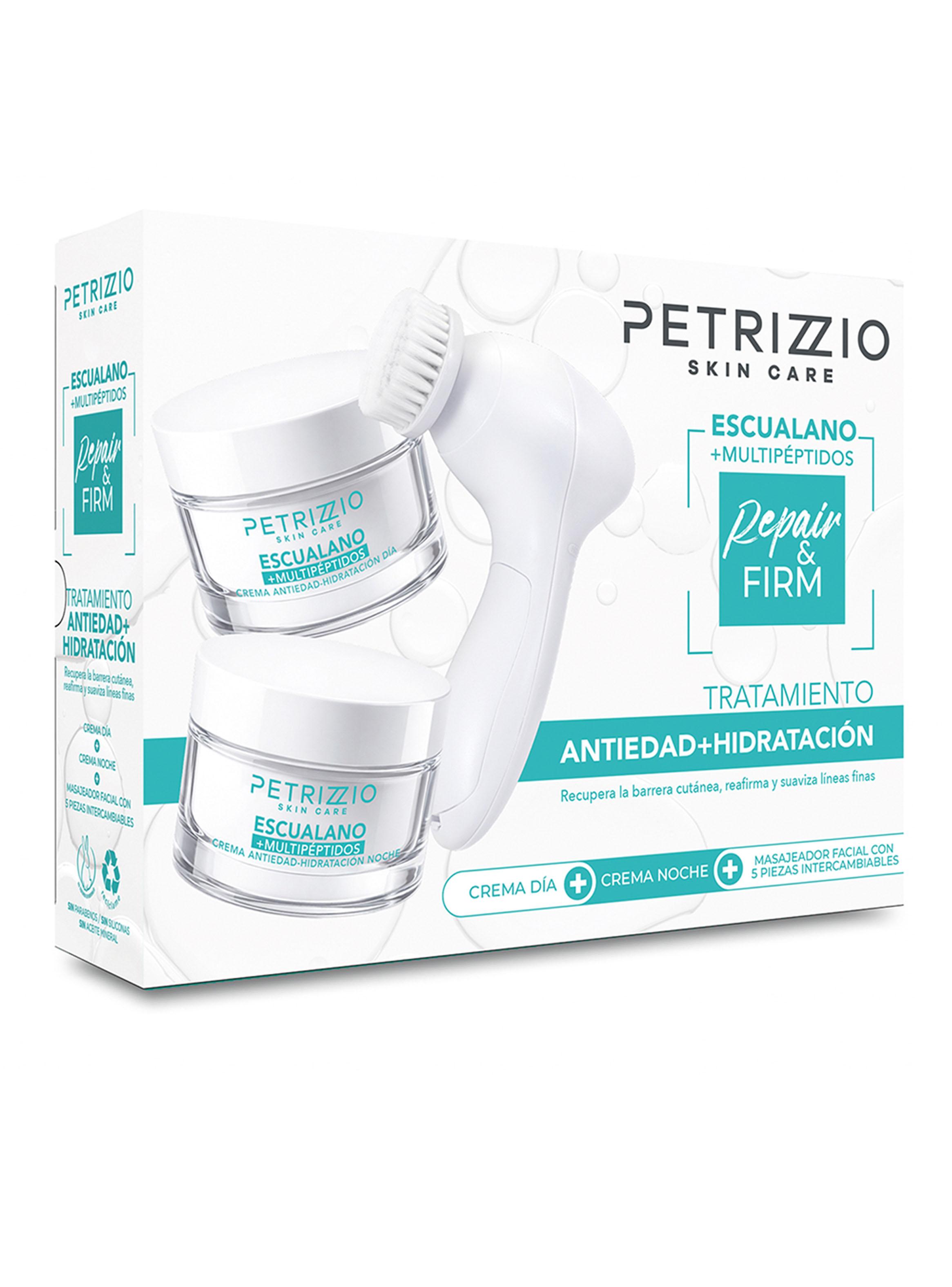 Set Crema Antiedad Día y Noche Escualano + Multipéptidos + Masajeador Facial-1