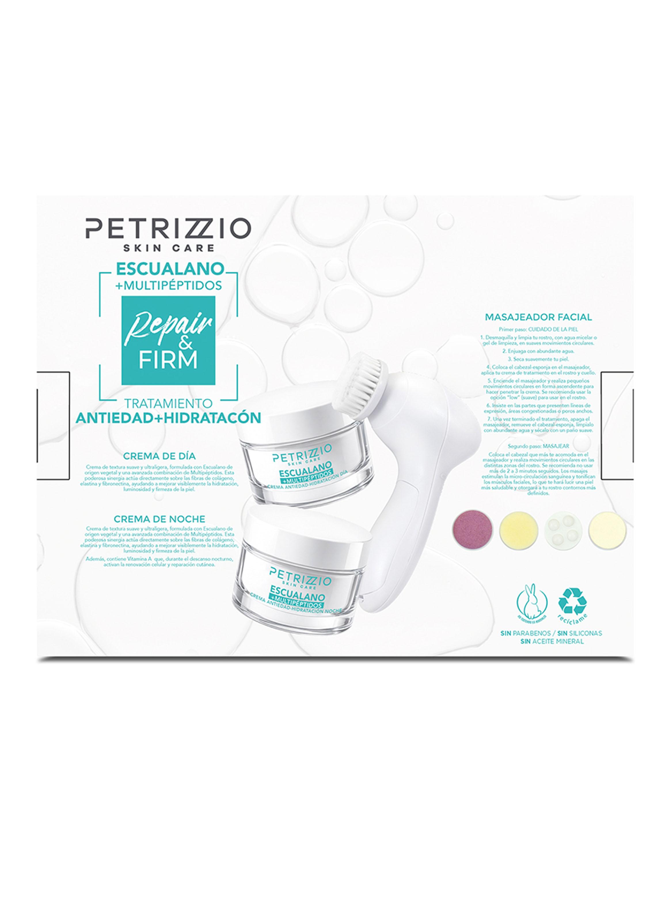 Set Crema Antiedad Día y Noche Escualano + Multipéptidos + Masajeador Facial-2