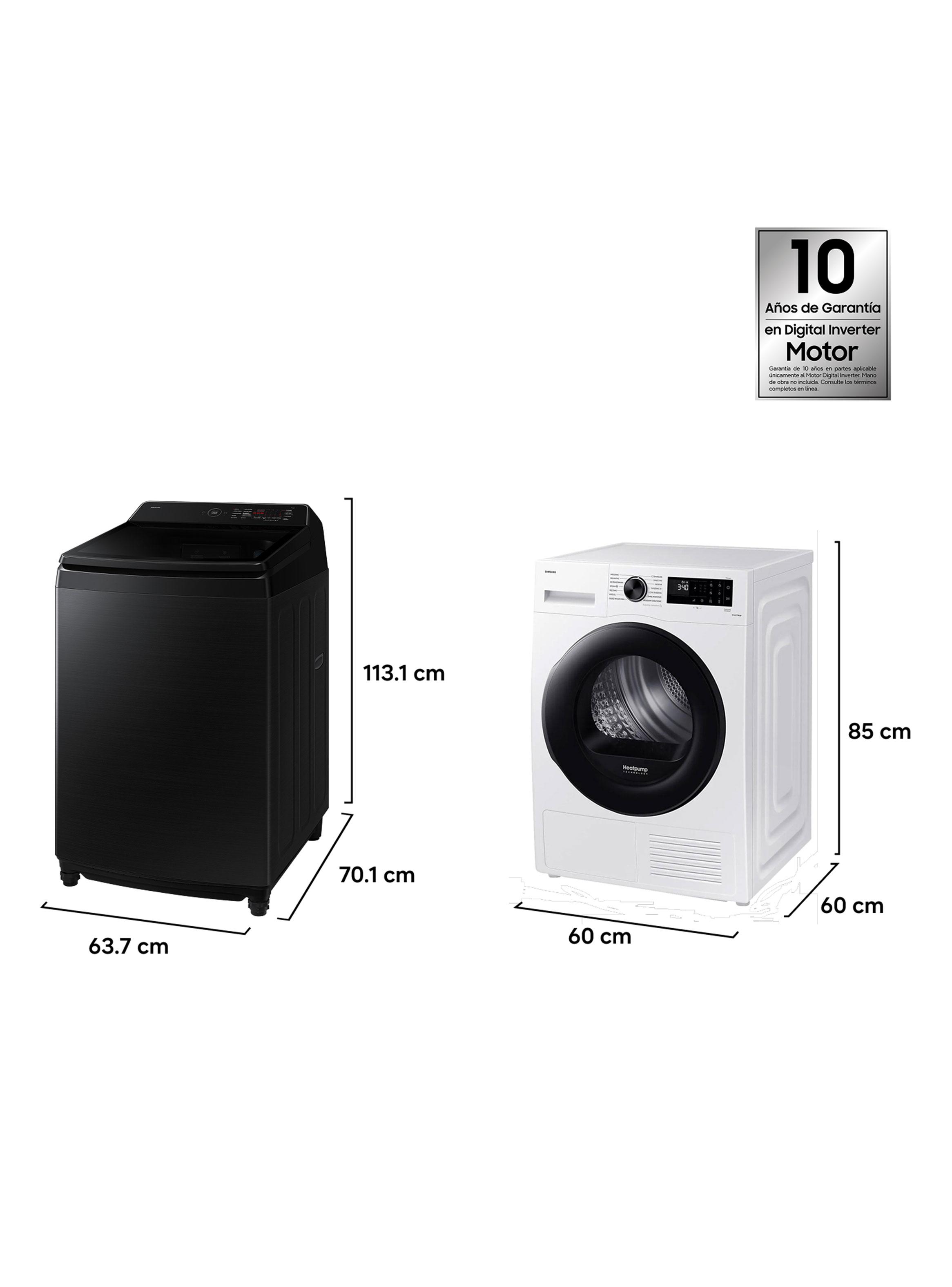 Lavadora Carga Superior 21 kg Bespoke AI + Secadora Bomba de Calor 9 kg-1