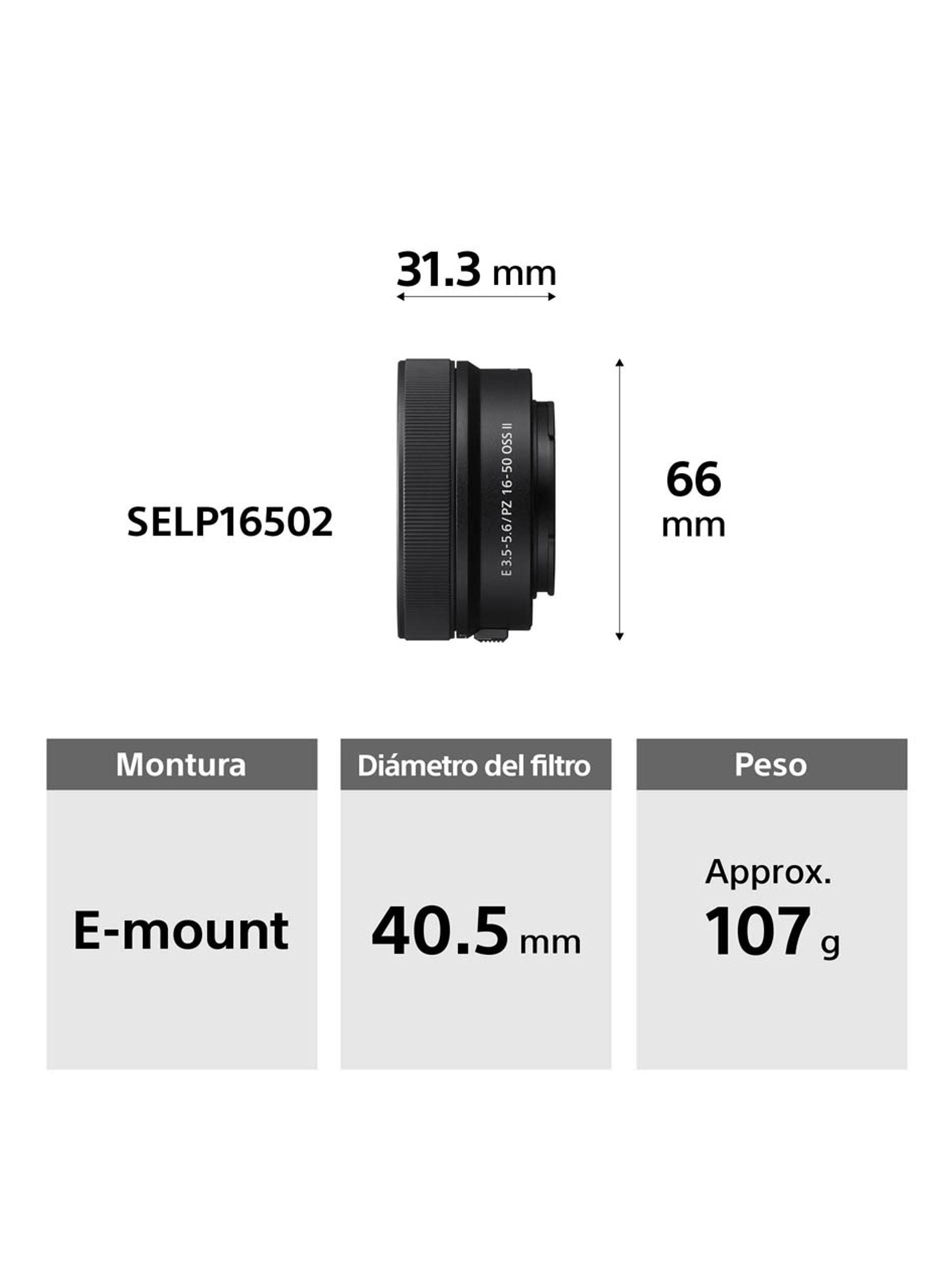Cámara Profesional Digital Mirrorless APS-C ILCE-6100K + Lente SELP16502-3
