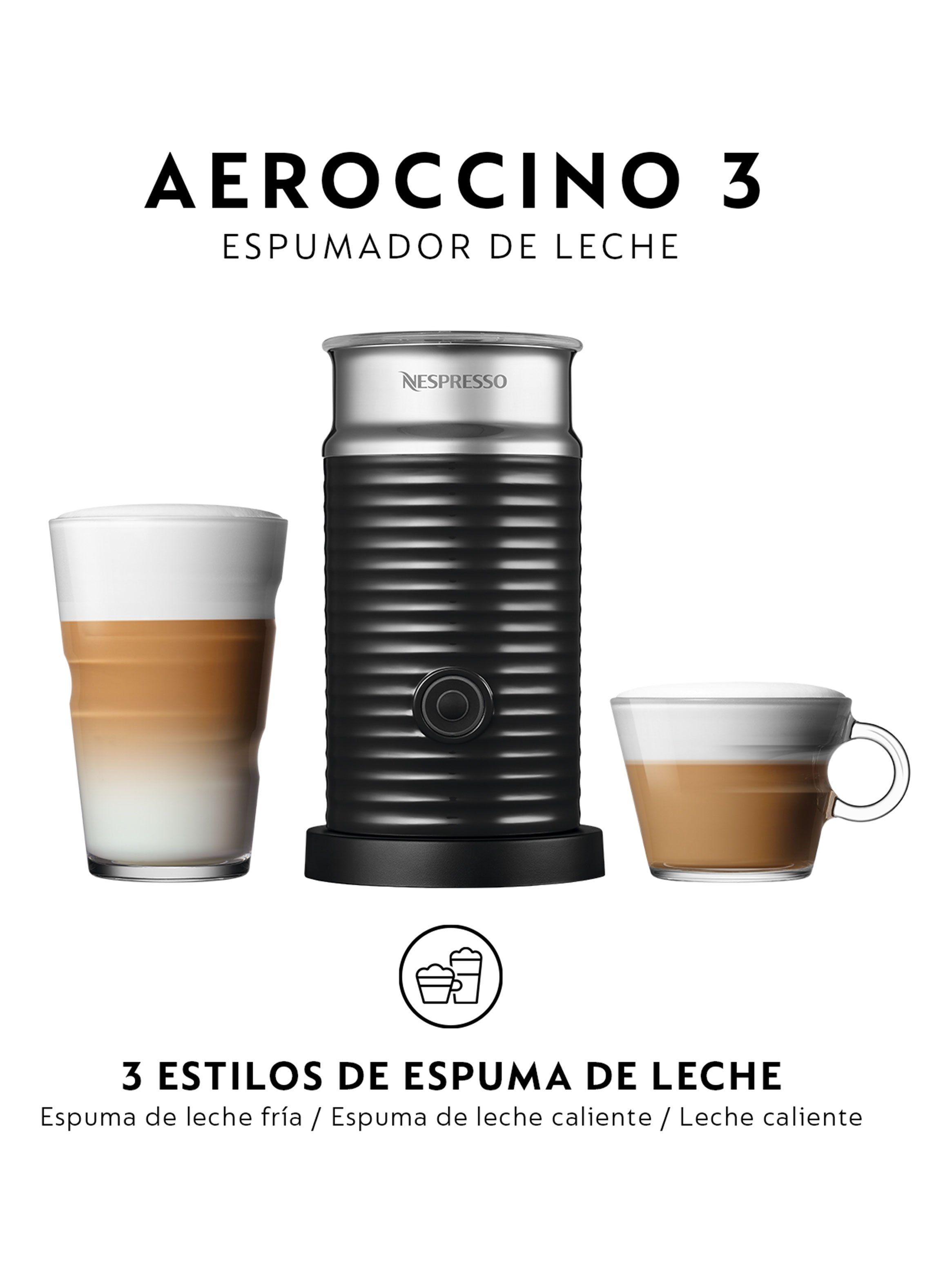 Cafetera de Cápsulas Essenza Mini Negra + Espumador de Leche Aeroccino 3-4