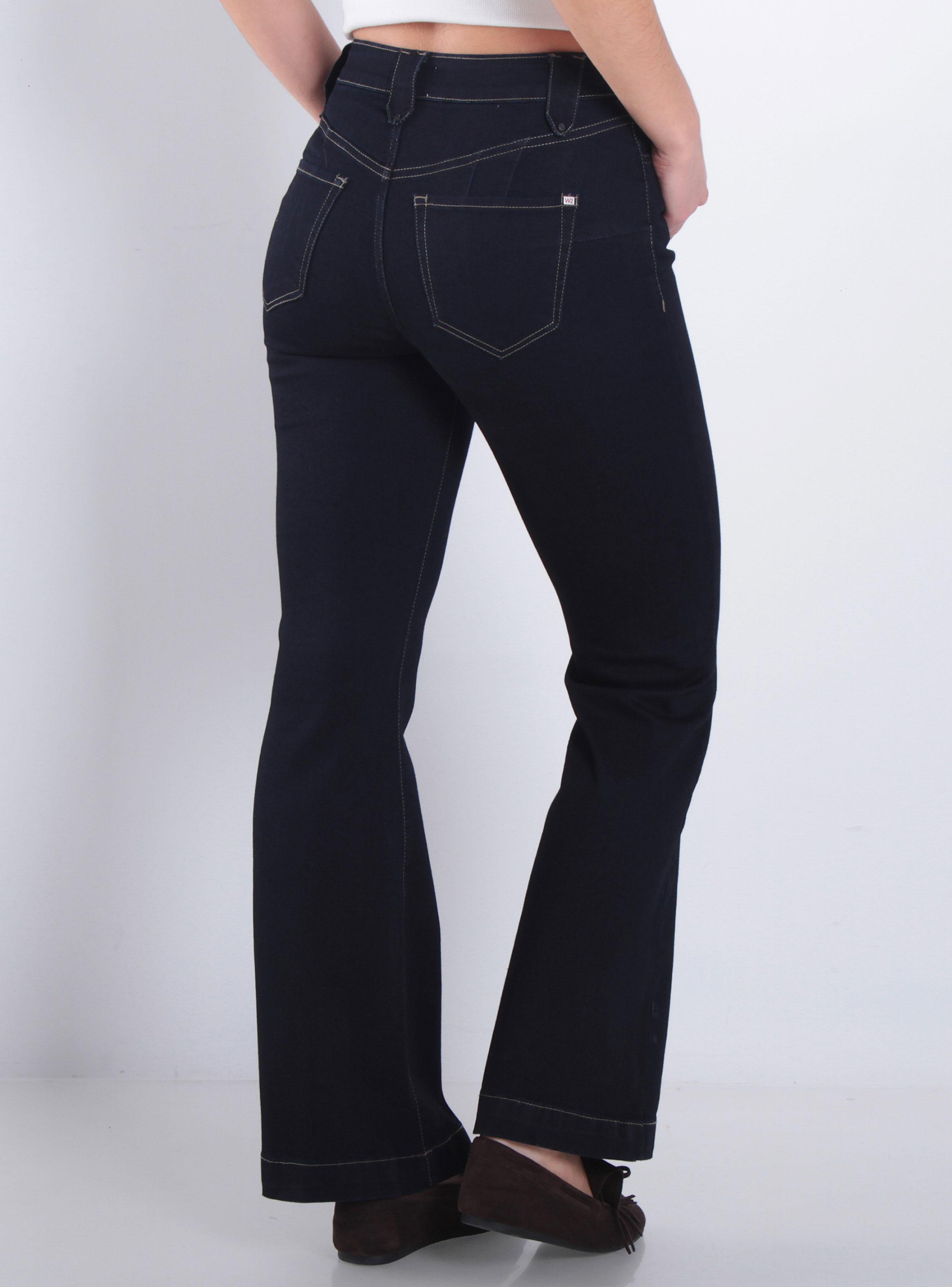 Jeans Flare de Tiro Alto con Pretina y Botón-1