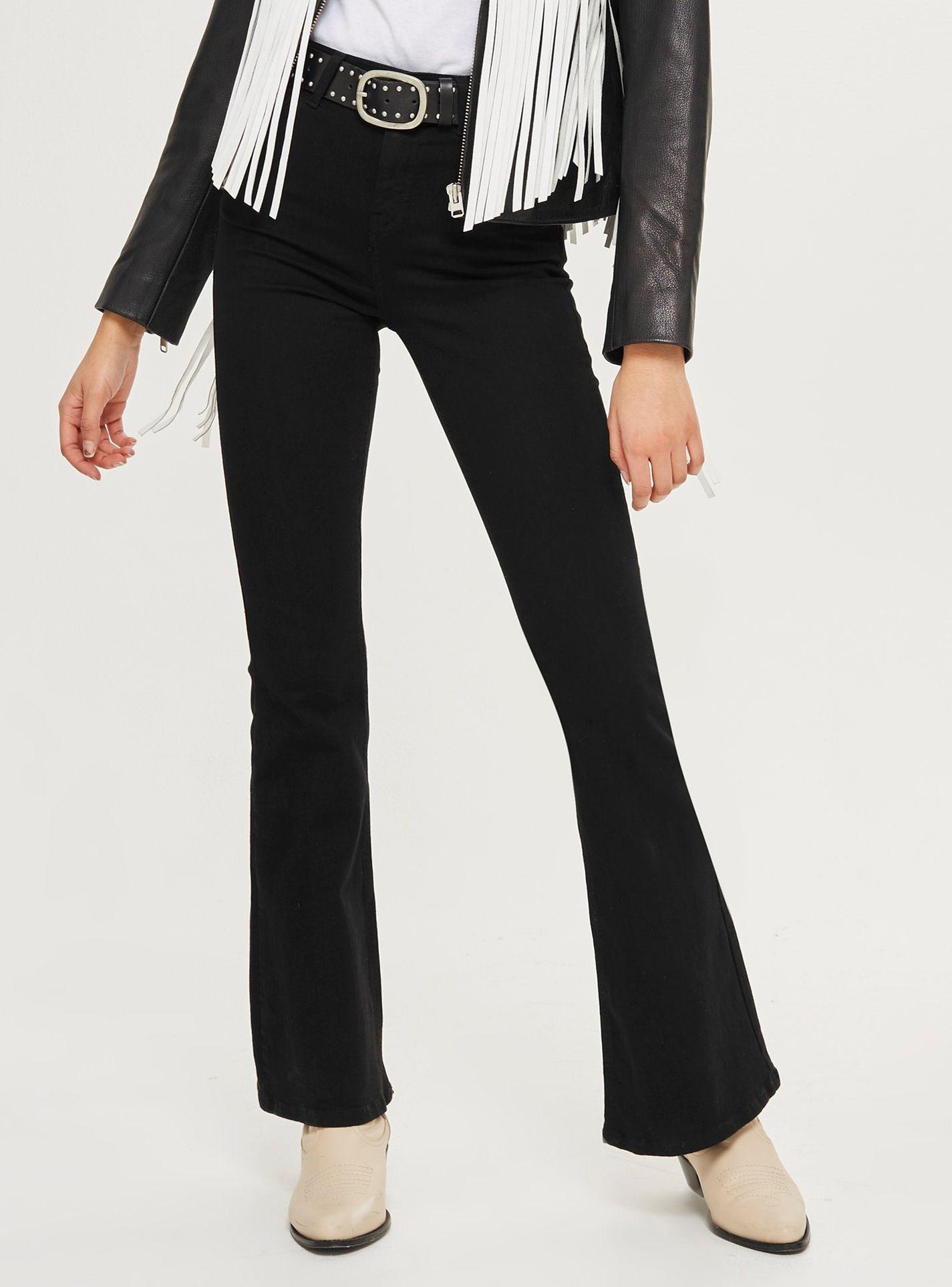 Jeans Jamie Flare Black Largo 32 Topshop-0