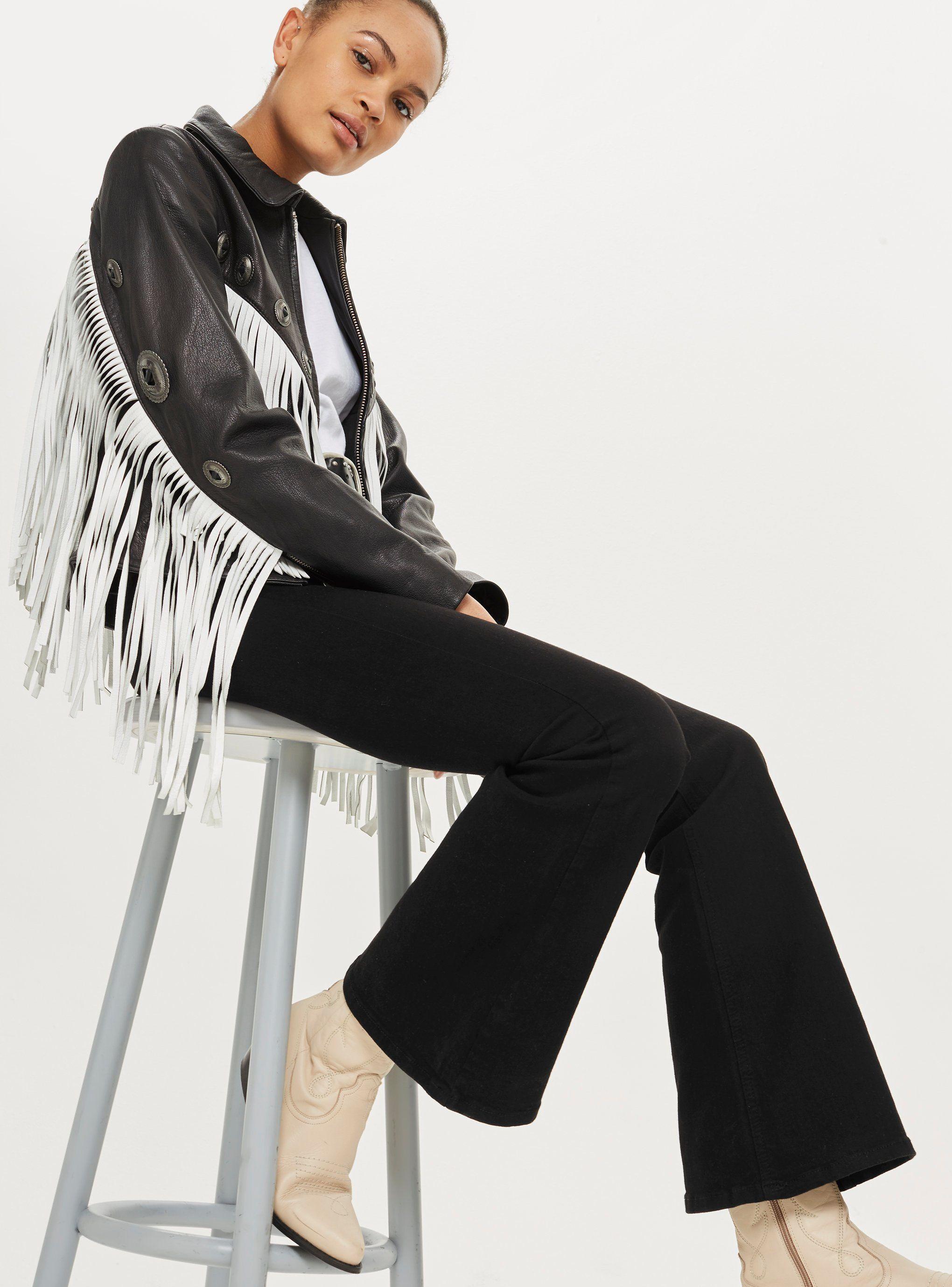 Jeans Jamie Flare Black Largo 32 Topshop-3