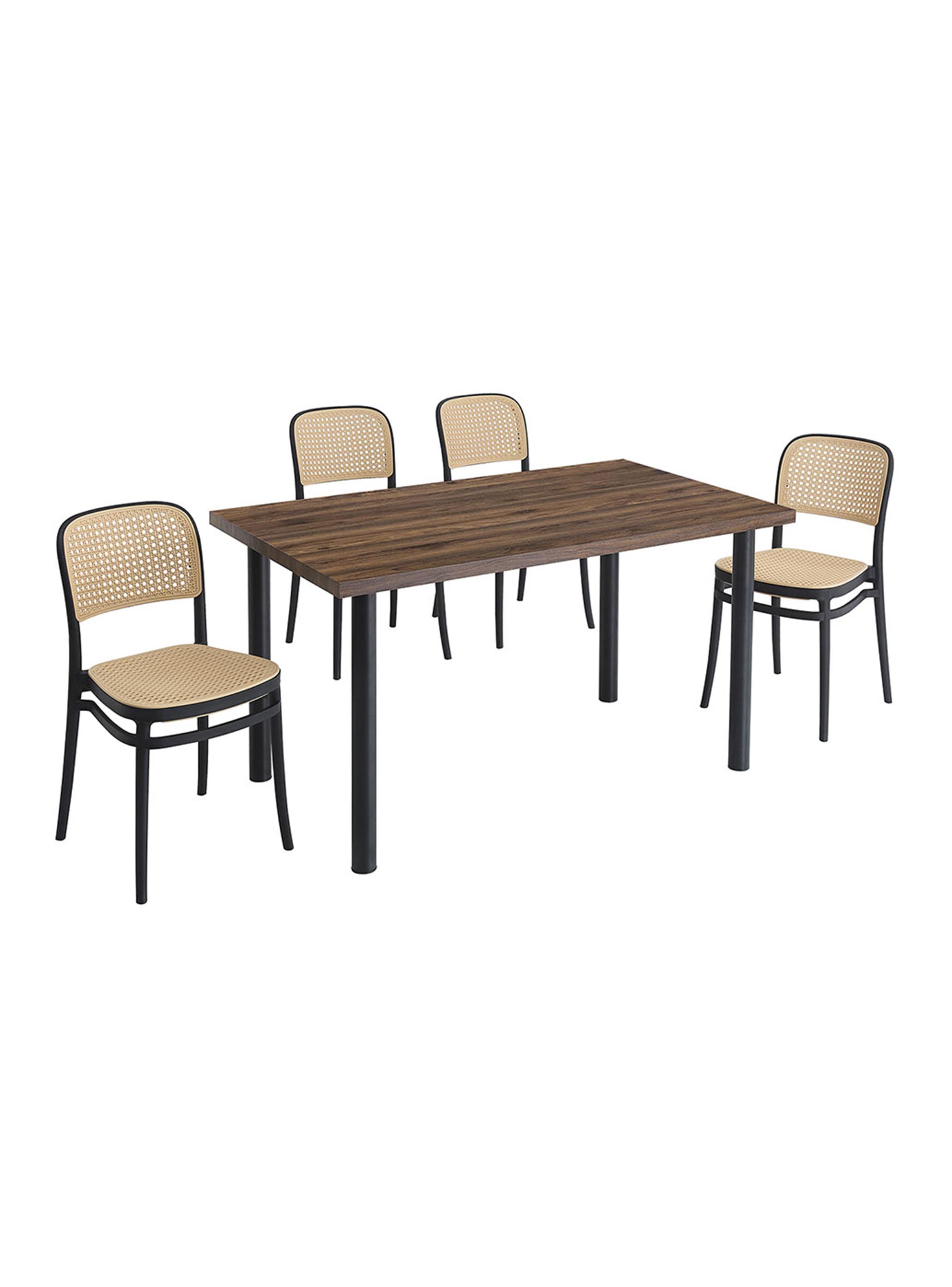 Comedor Alma Duna 4 Sillas Café-3