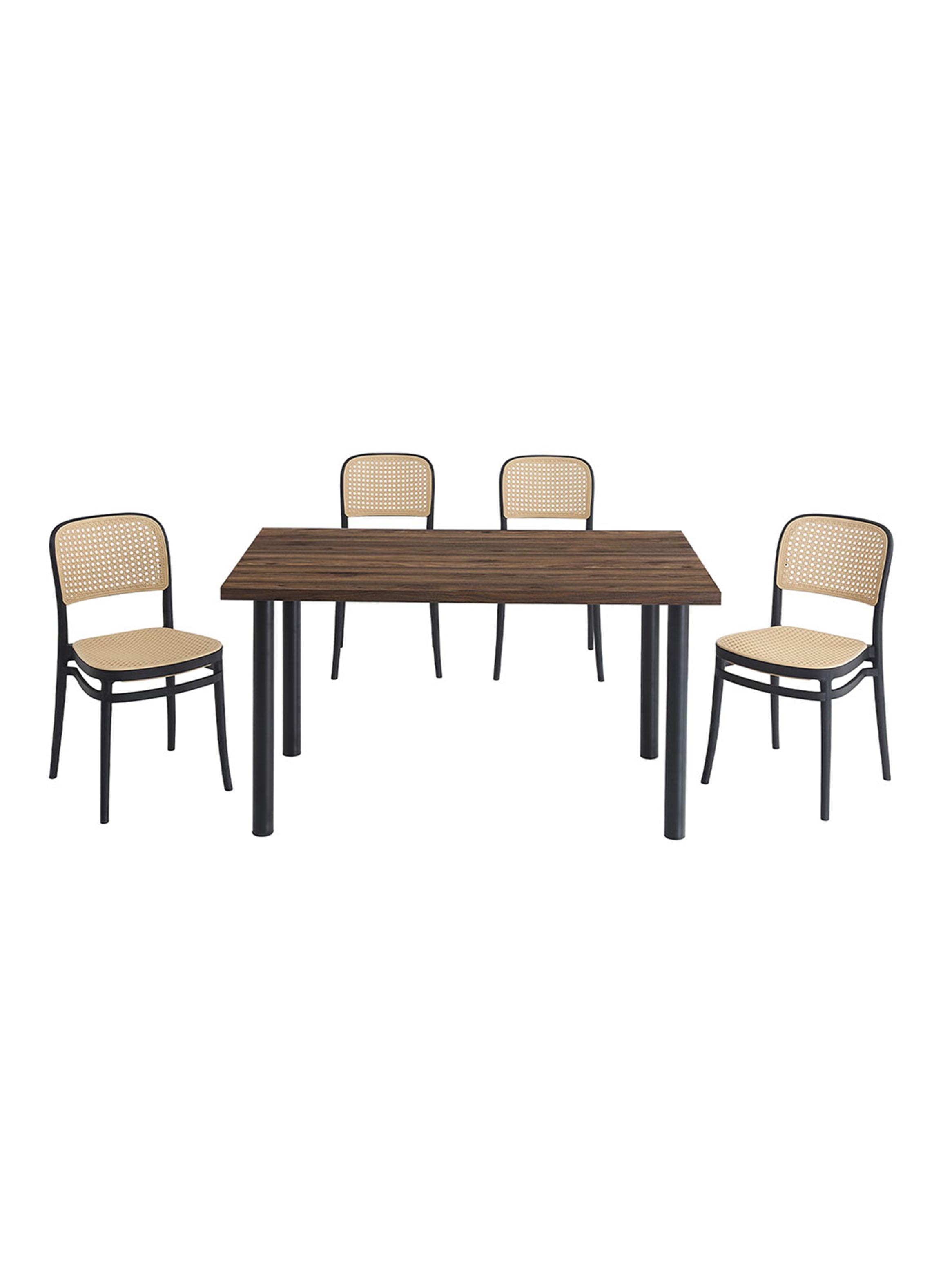 Comedor Alma Duna 4 Sillas Café-2
