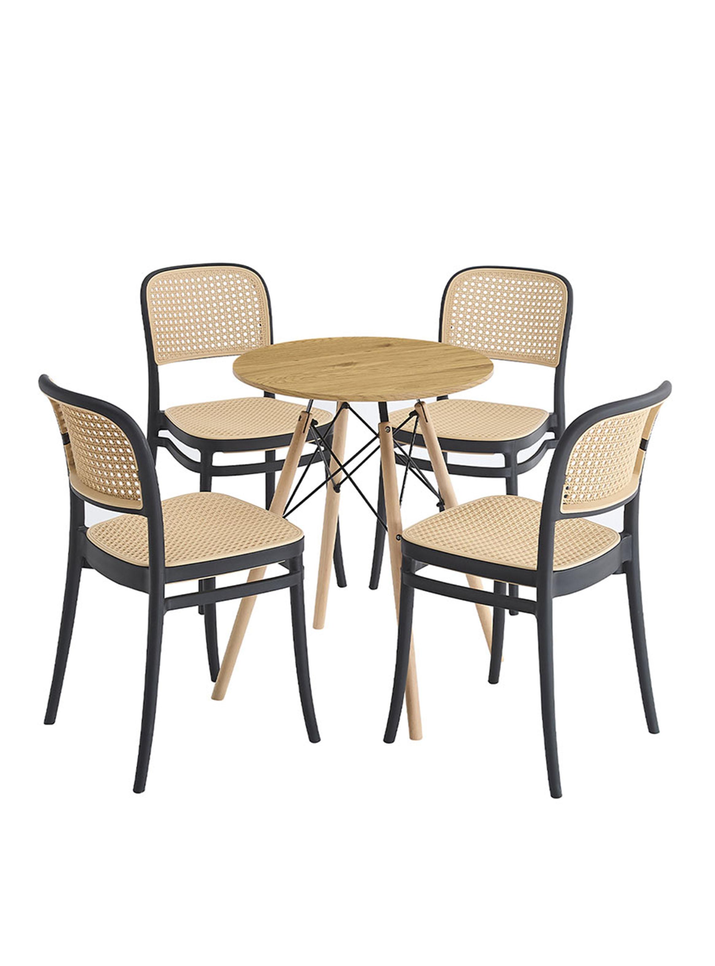 Comedor Loft Duna 4 Sillas Café-2