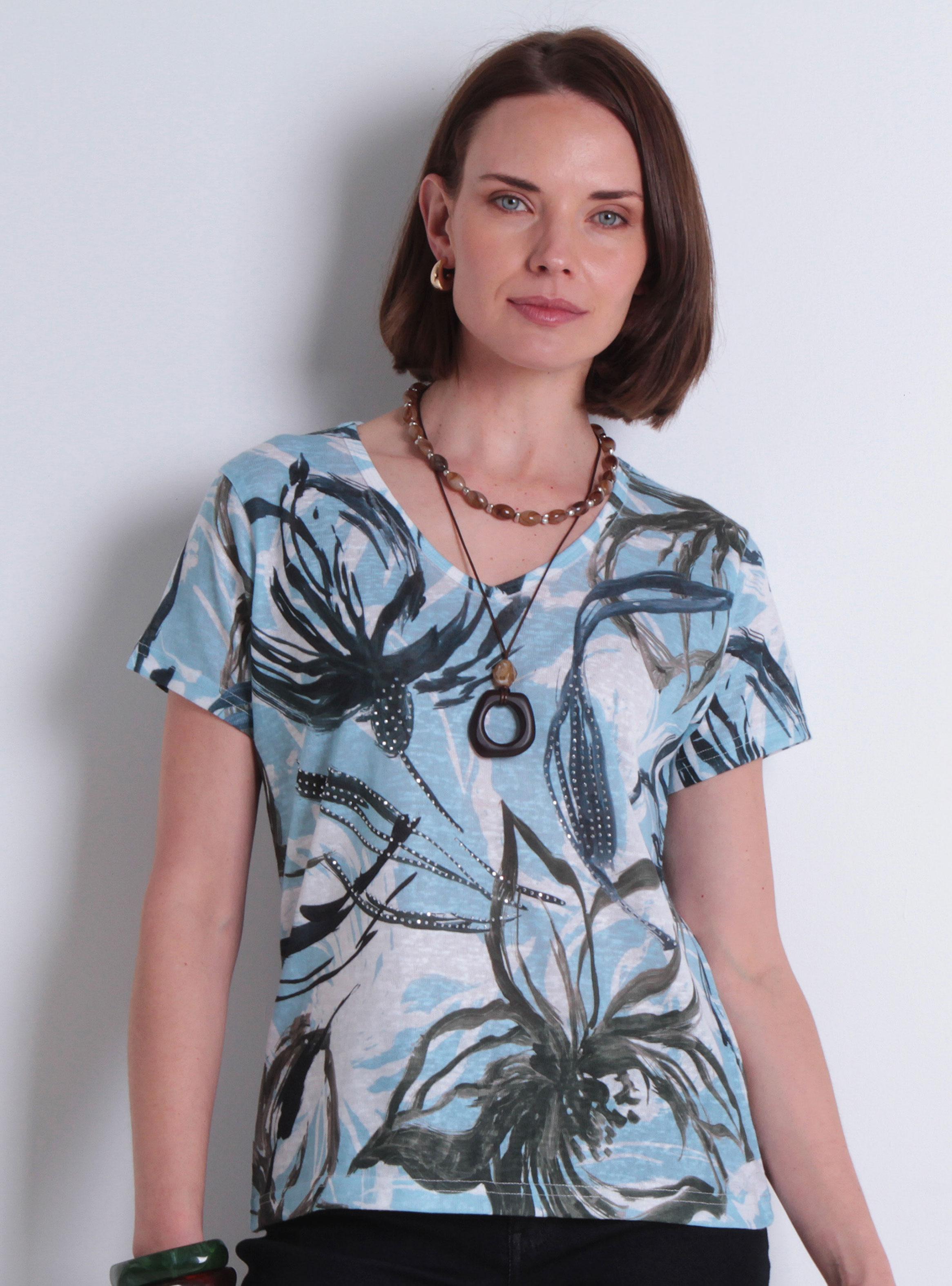 Polera Sublimada con Escote V-0