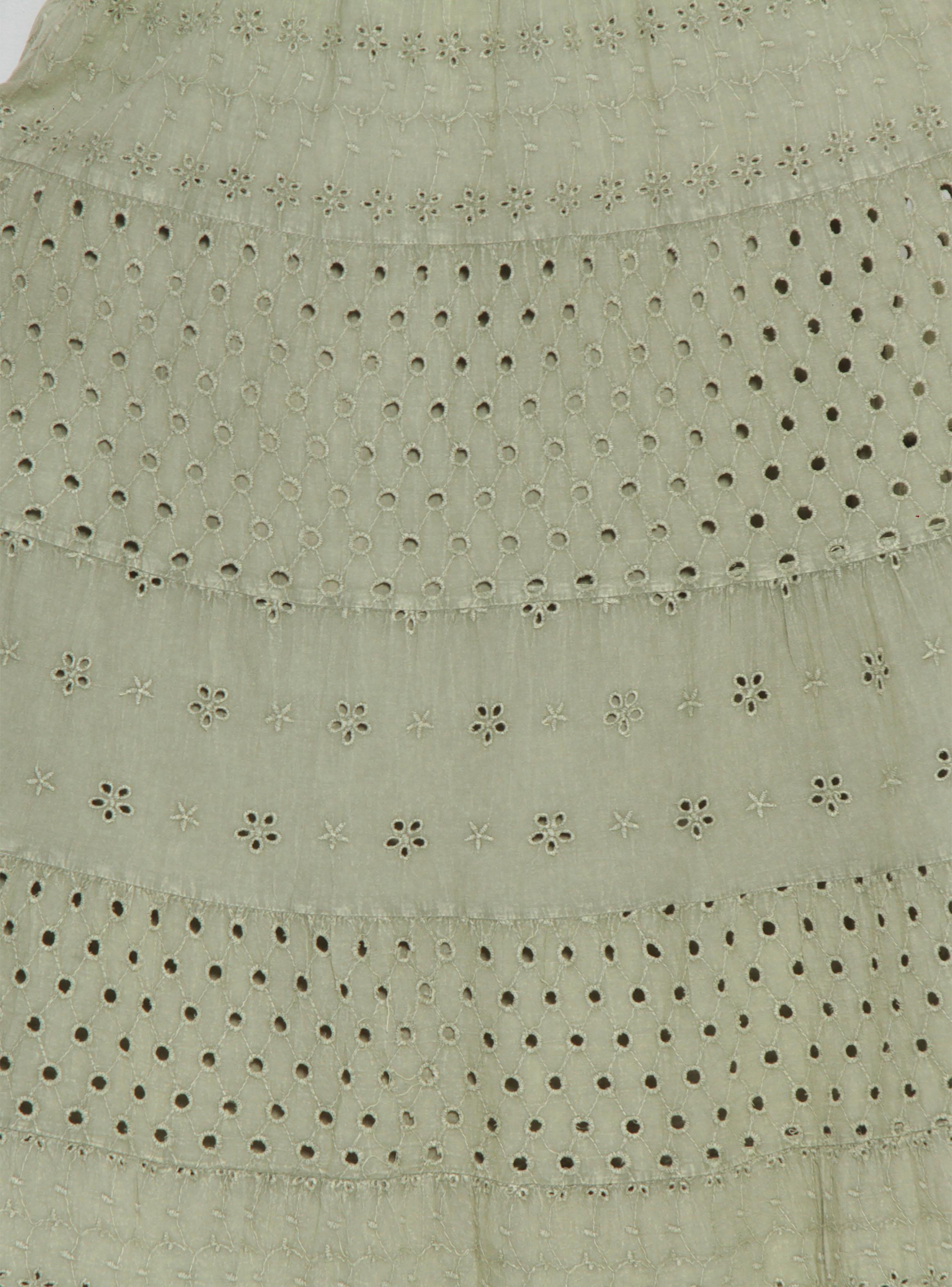 Falda Larga Brodery con Corte Cintura Elasticada-2
