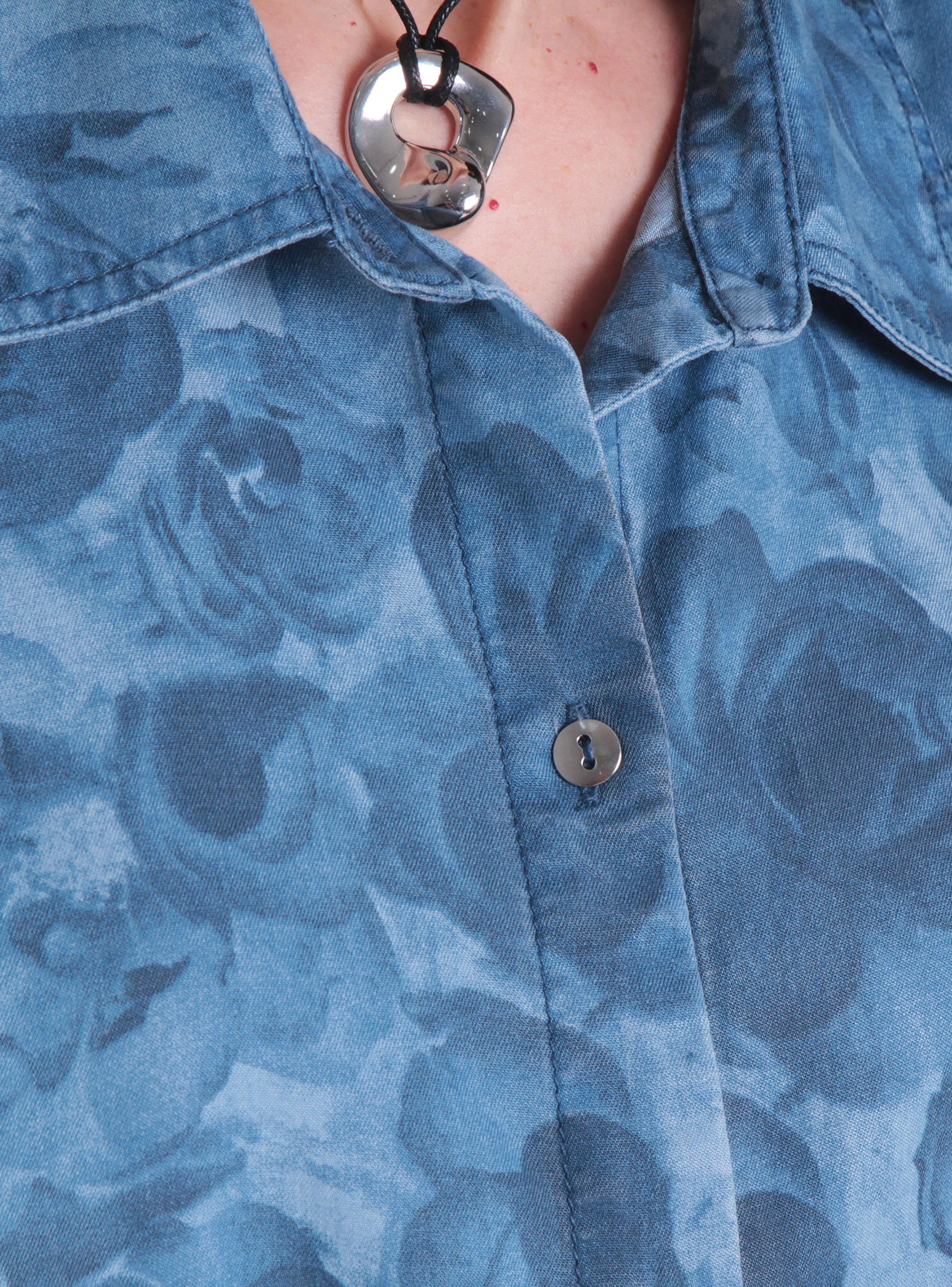 Blusa Lyocell Estampado Manga Corta con Nudo en Ruedo-2