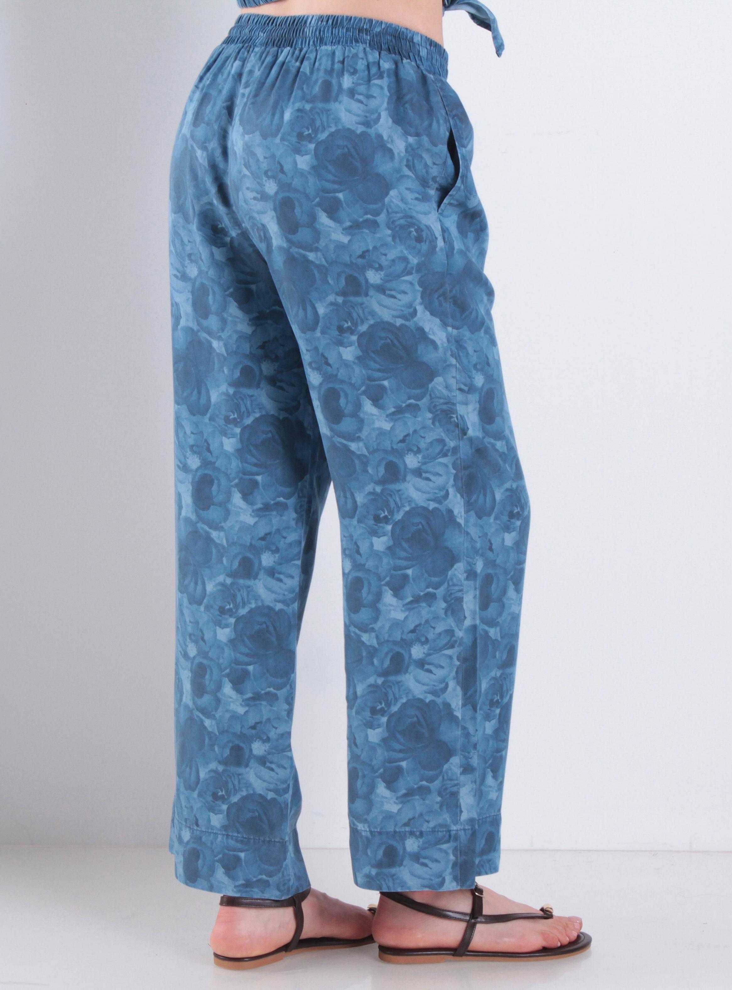 Pantalón Estampado Wide Leg Tiro Alto Pretina-1
