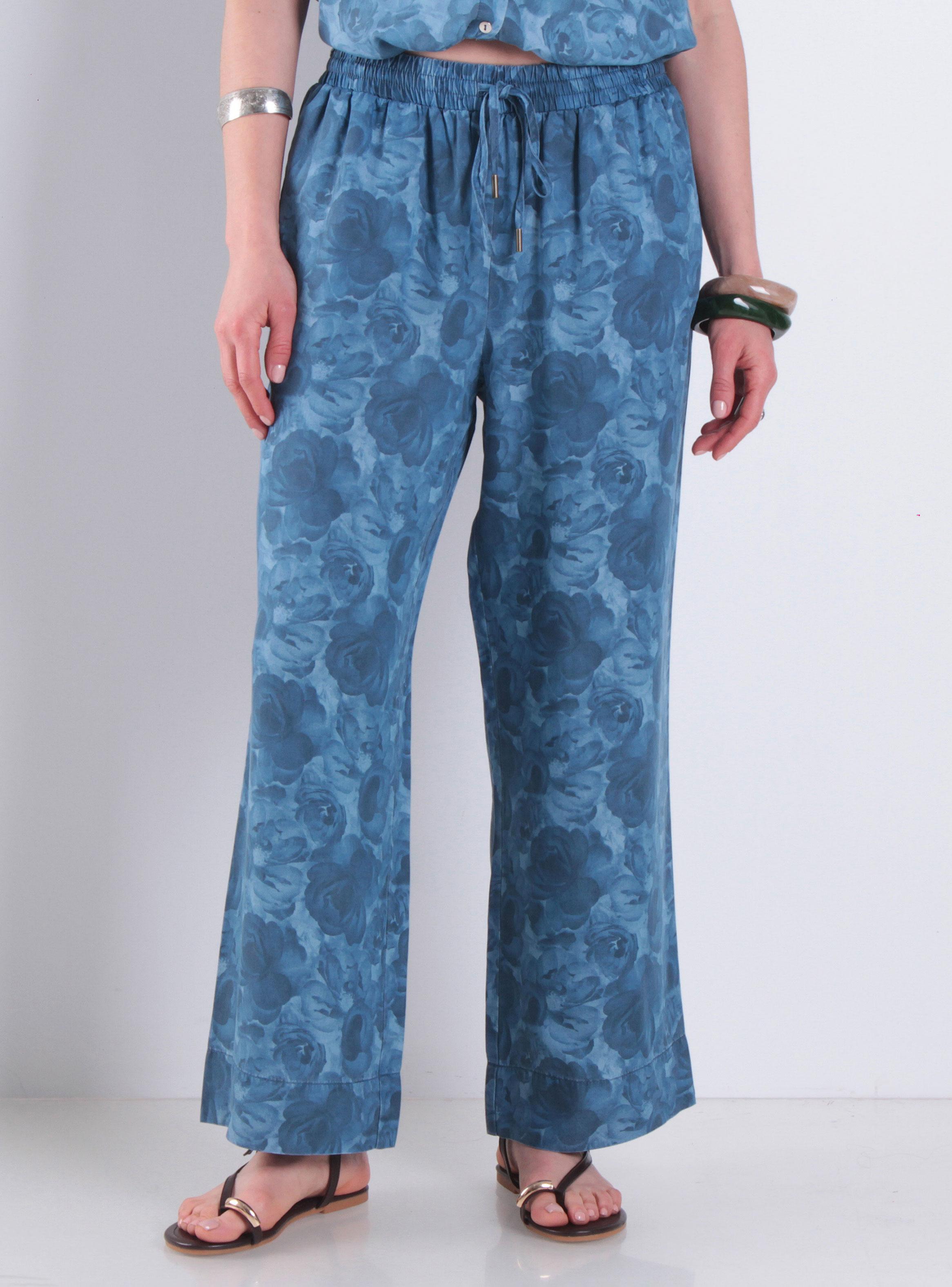 Pantalón Estampado Wide Leg Tiro Alto Pretina-0