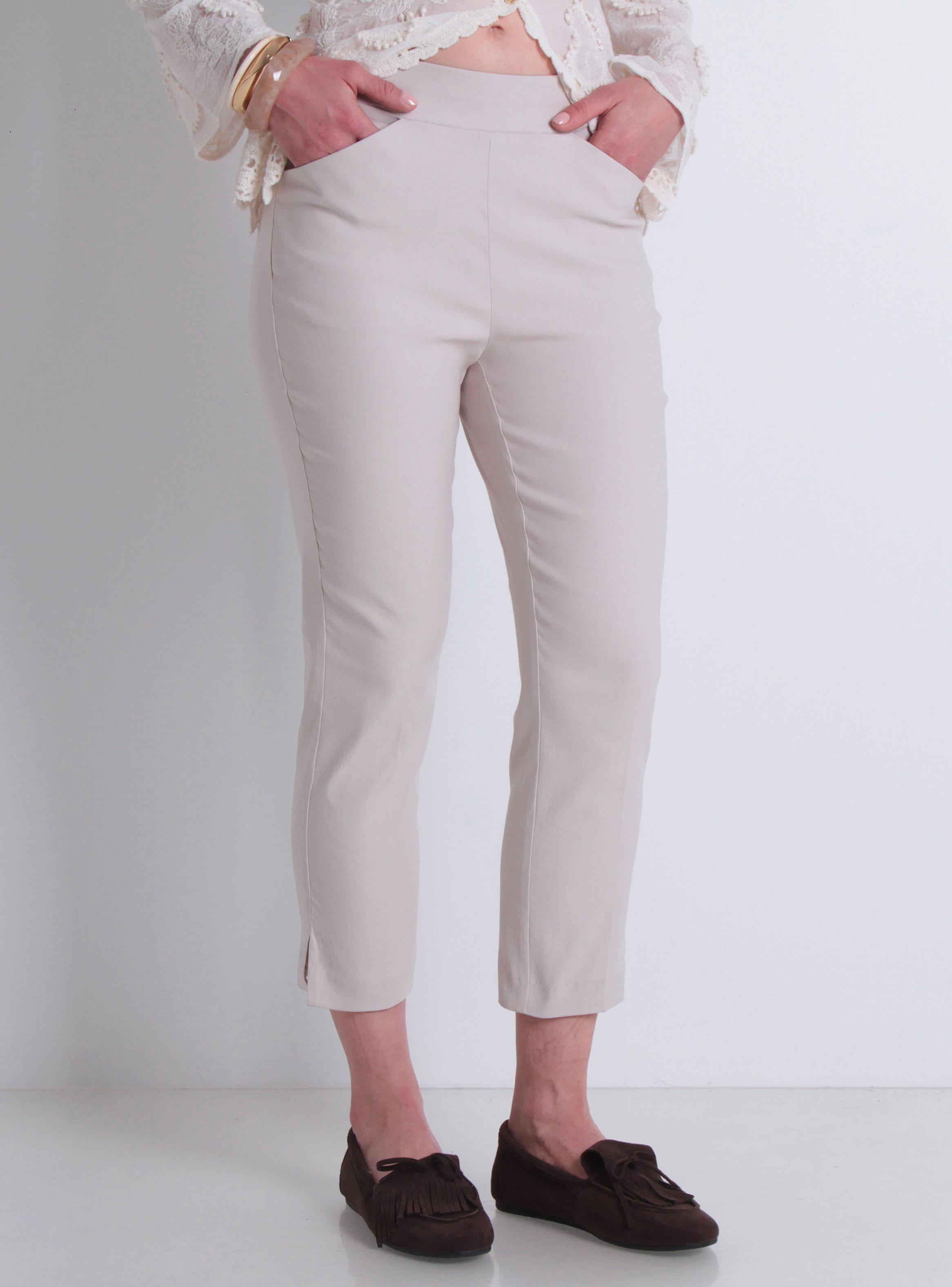 Pantalón Crop Tiro Alto Pretina Media Elasticada 1582-0