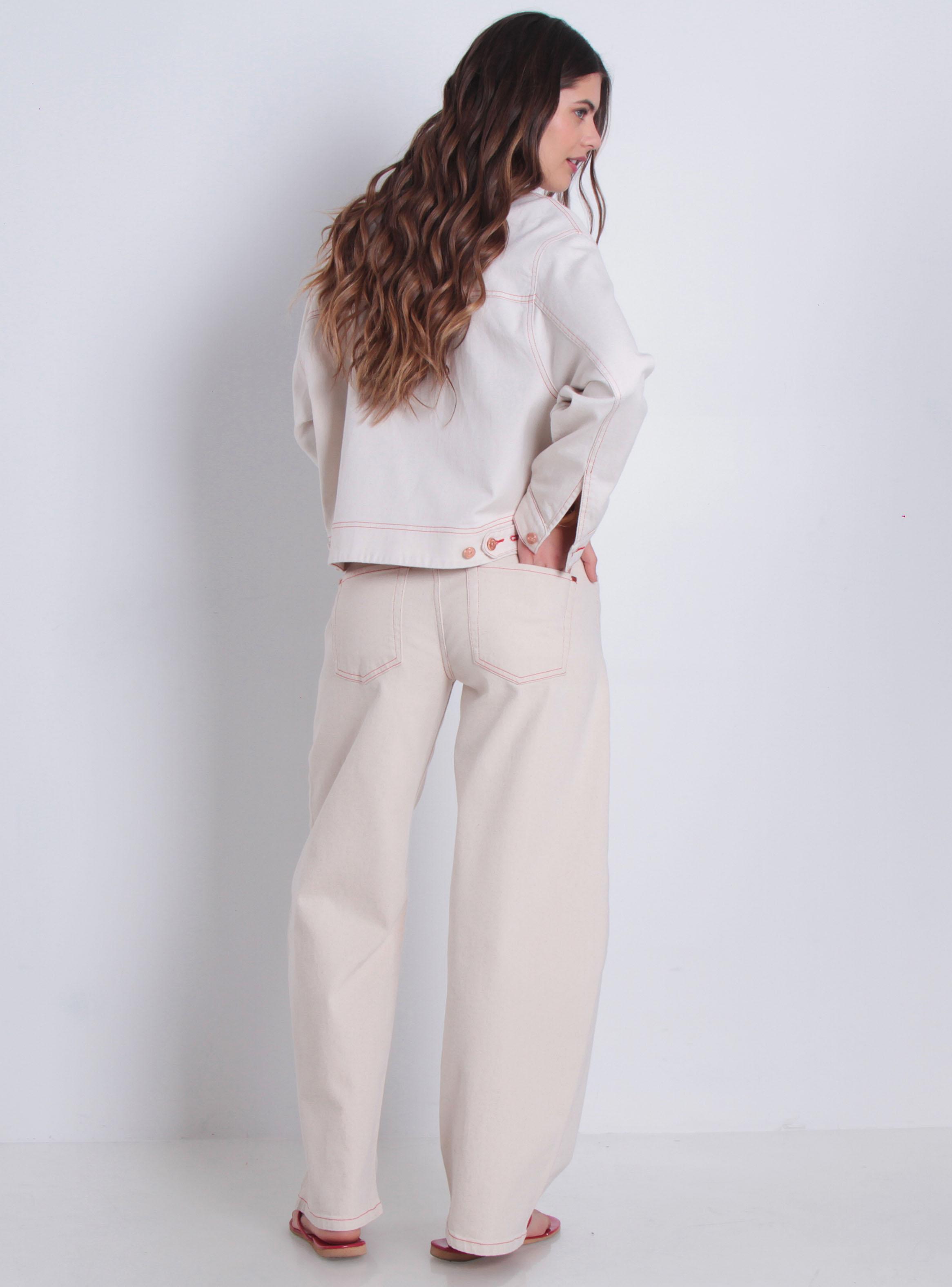 Chaqueta Abotonada en Delantero con Bolsillo Parche-4